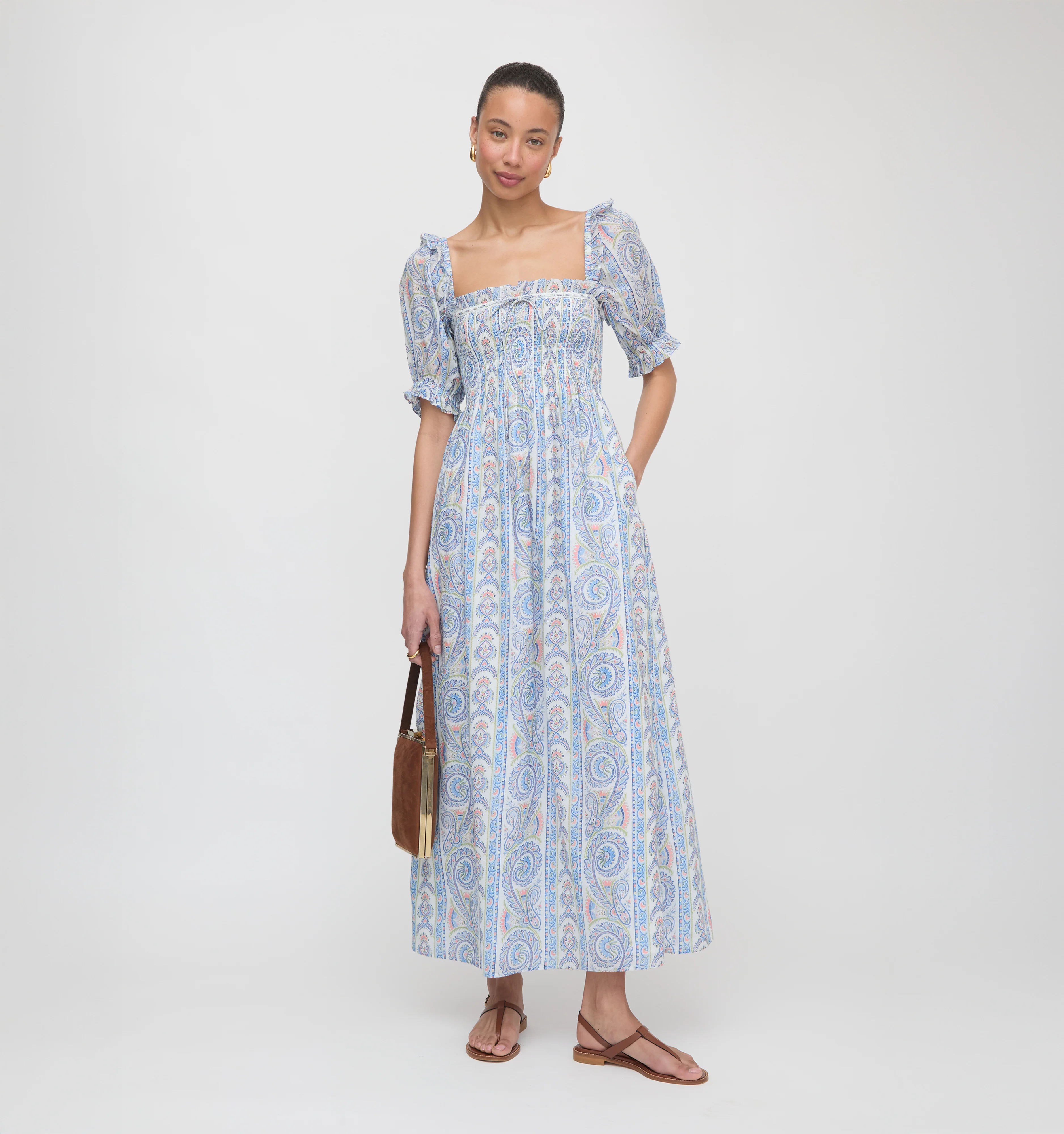 The Scarlett Nap Dress - Blue Corsica Paisley
