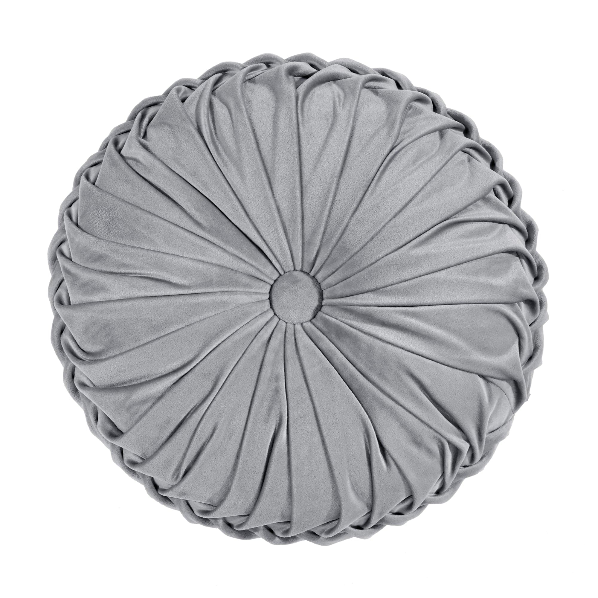 Round Pleated Soft Velvet Throw Pillow