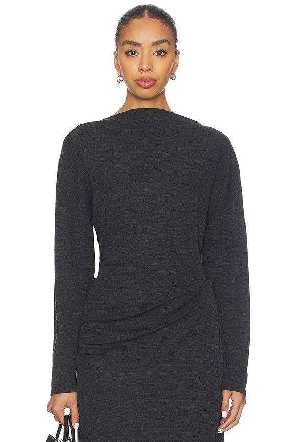 Draped Slash Neck Top