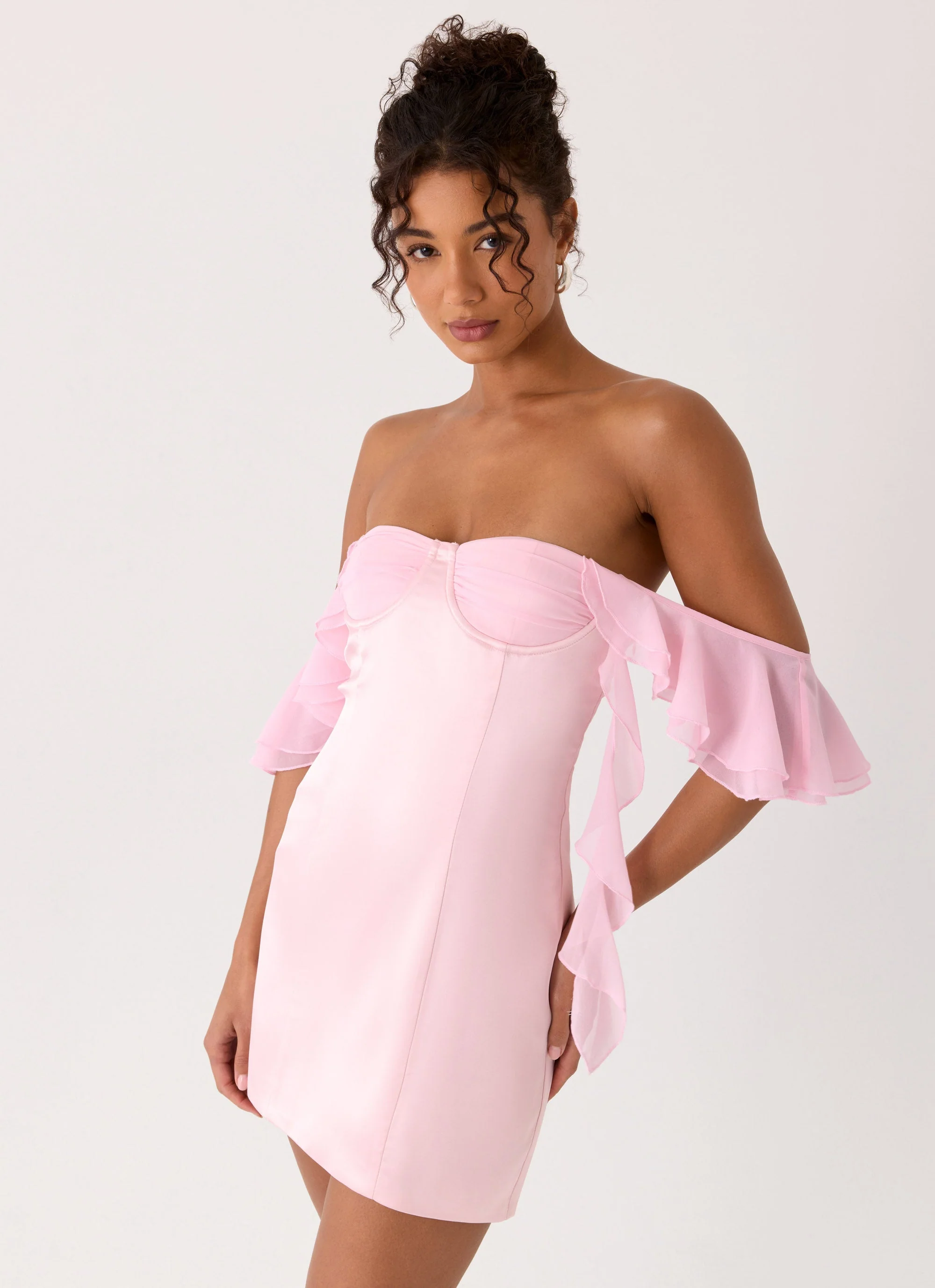 Bex Strapless Mini Dress - Pink - luluinthesky