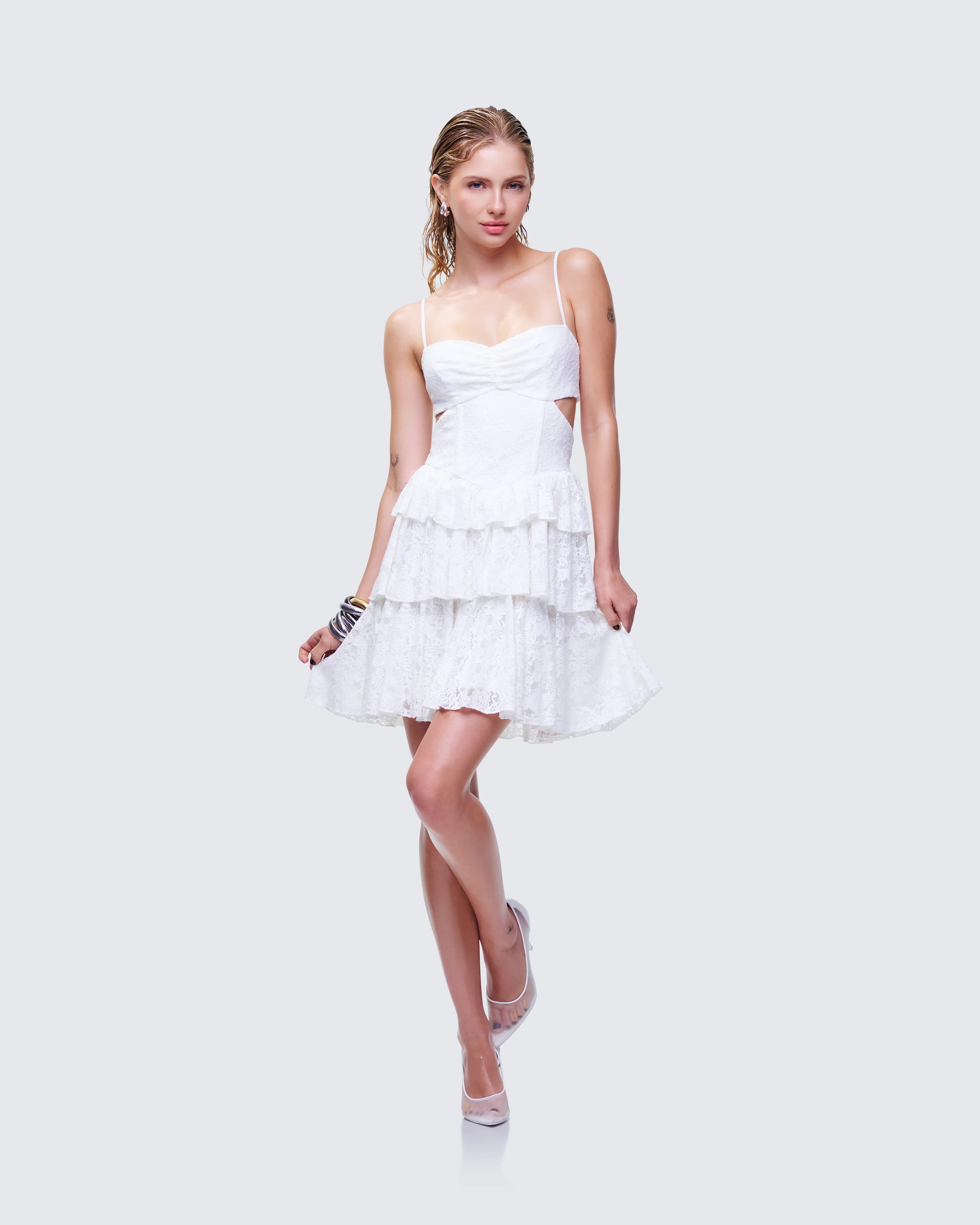 Alicia White Lace Mini Dress