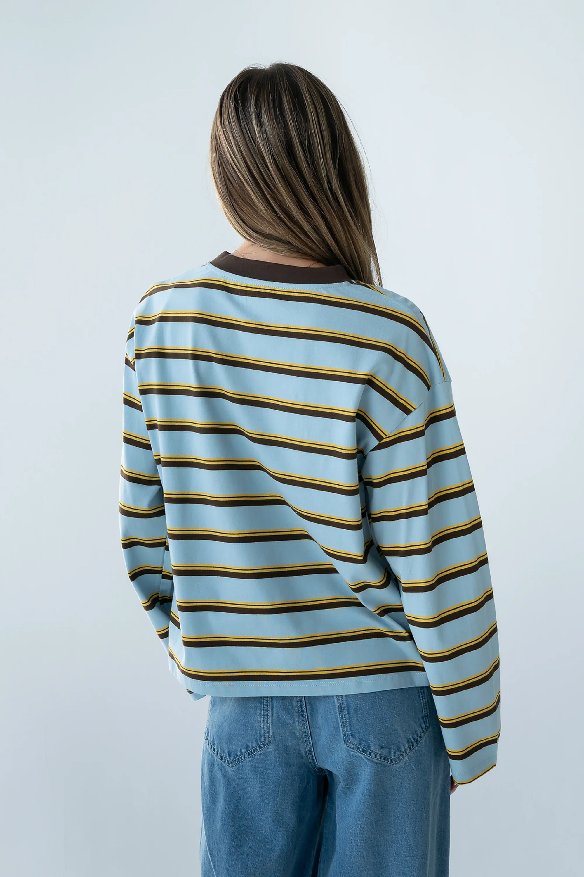 Kiana Striped Top in Light Blue