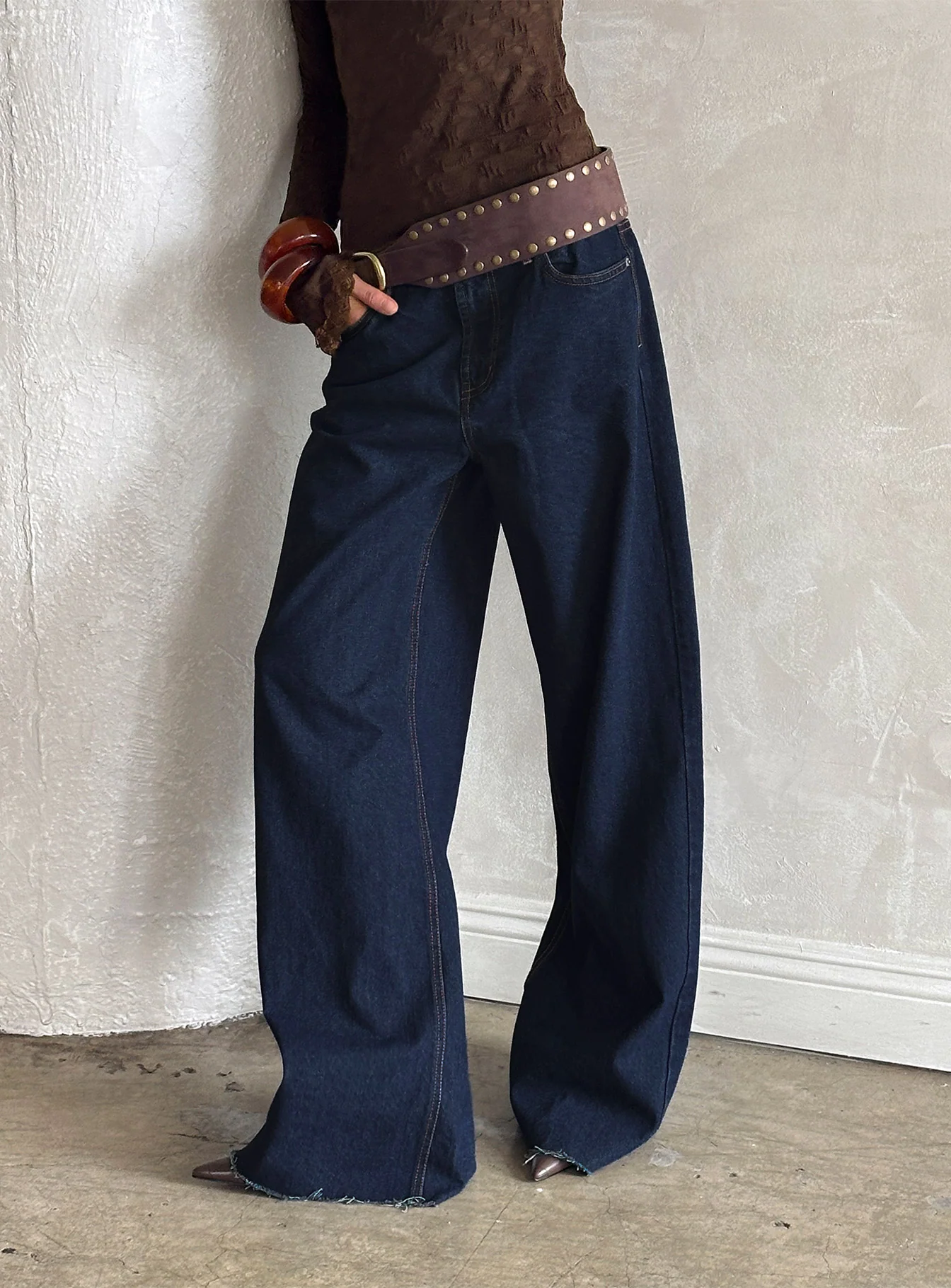 Darla Low Rise Straight Leg Jean Dark Blue Wash