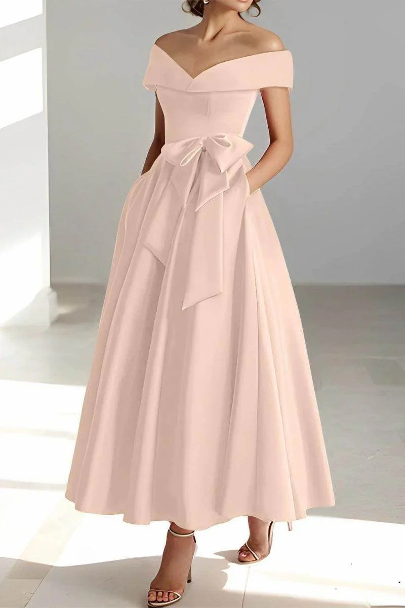 Off The Shoulder Sleeveless Ankle Length Mother Dresses CM0332