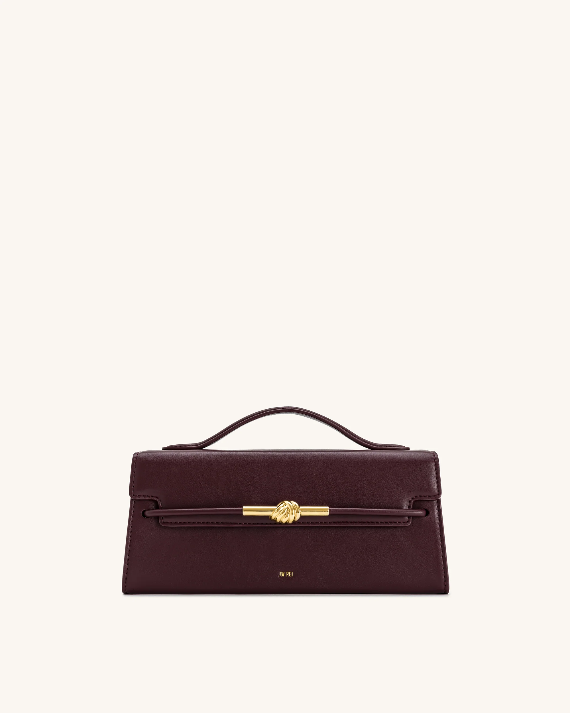 Lena Metal Rope Knot Top Handle Bag - Deep Claret