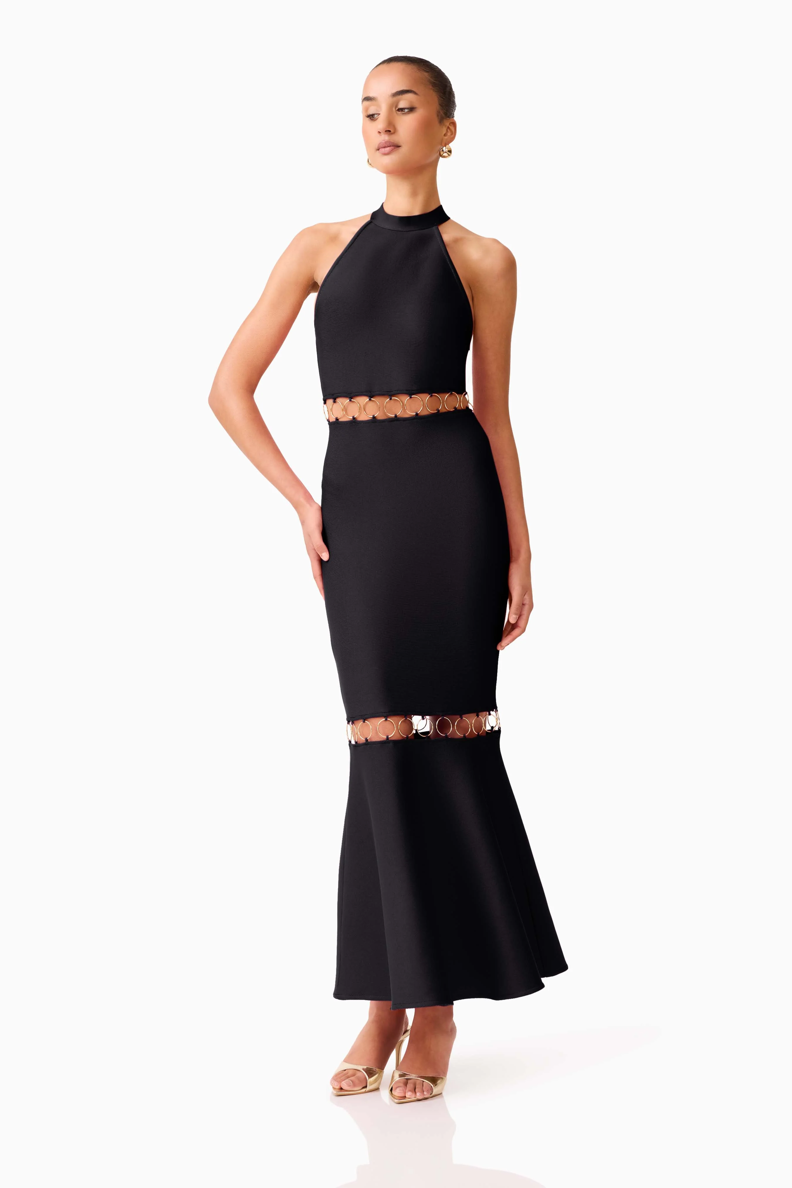Naomi Halter Gown in Black