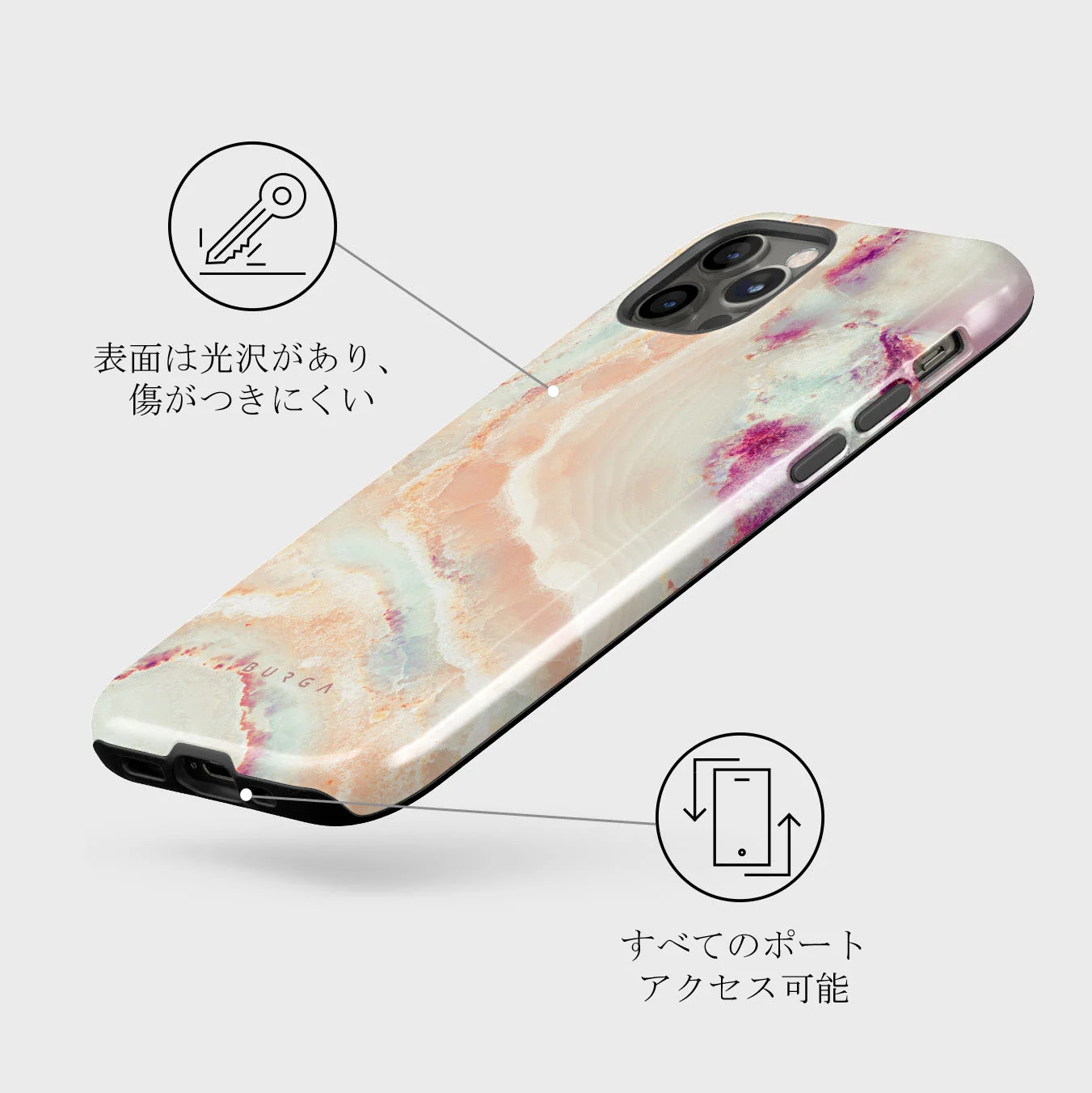 Berry Sorbet - Girly iPhone 12 Pro ケース