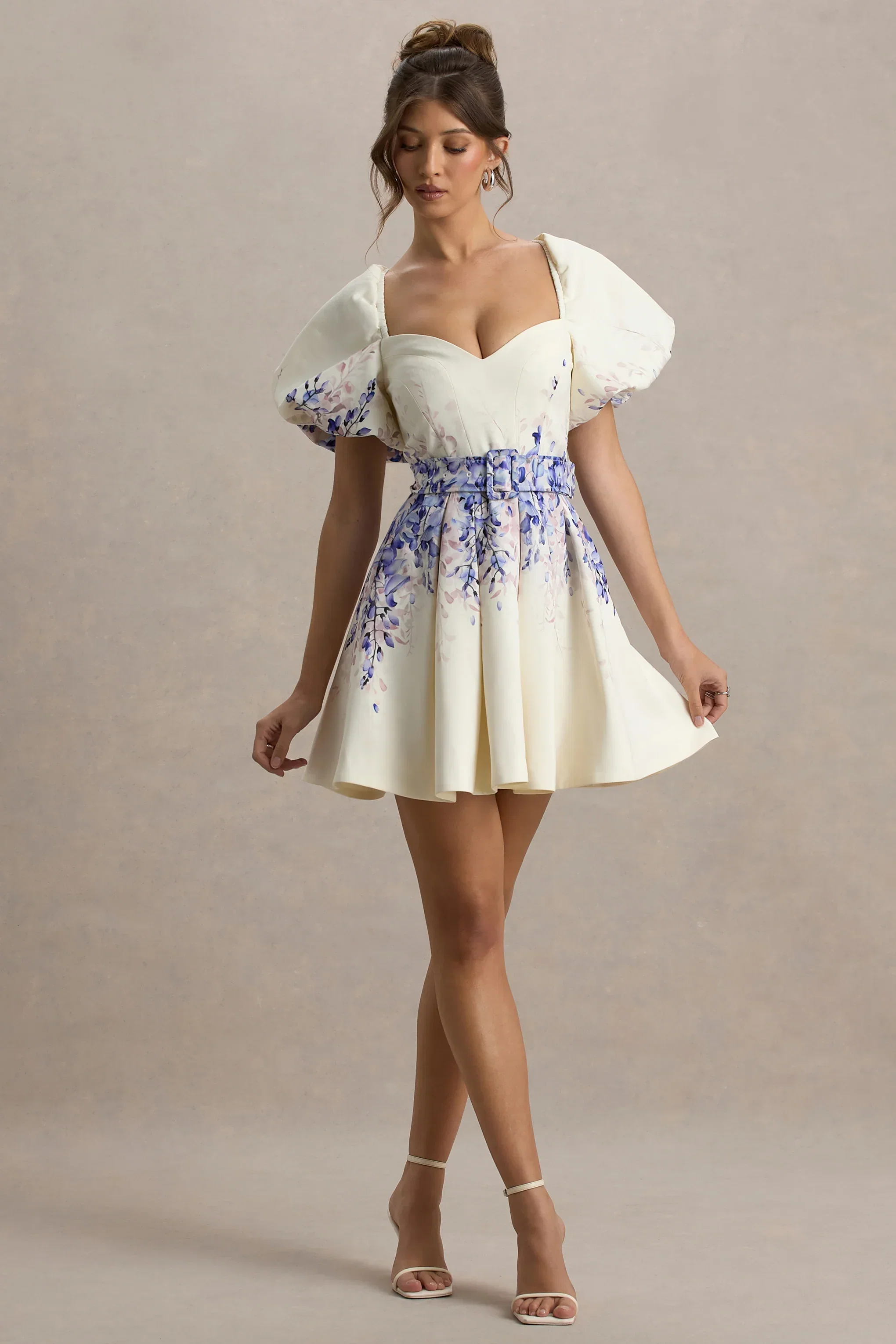 Tapia | Wisteria Print Belted Mini Dress