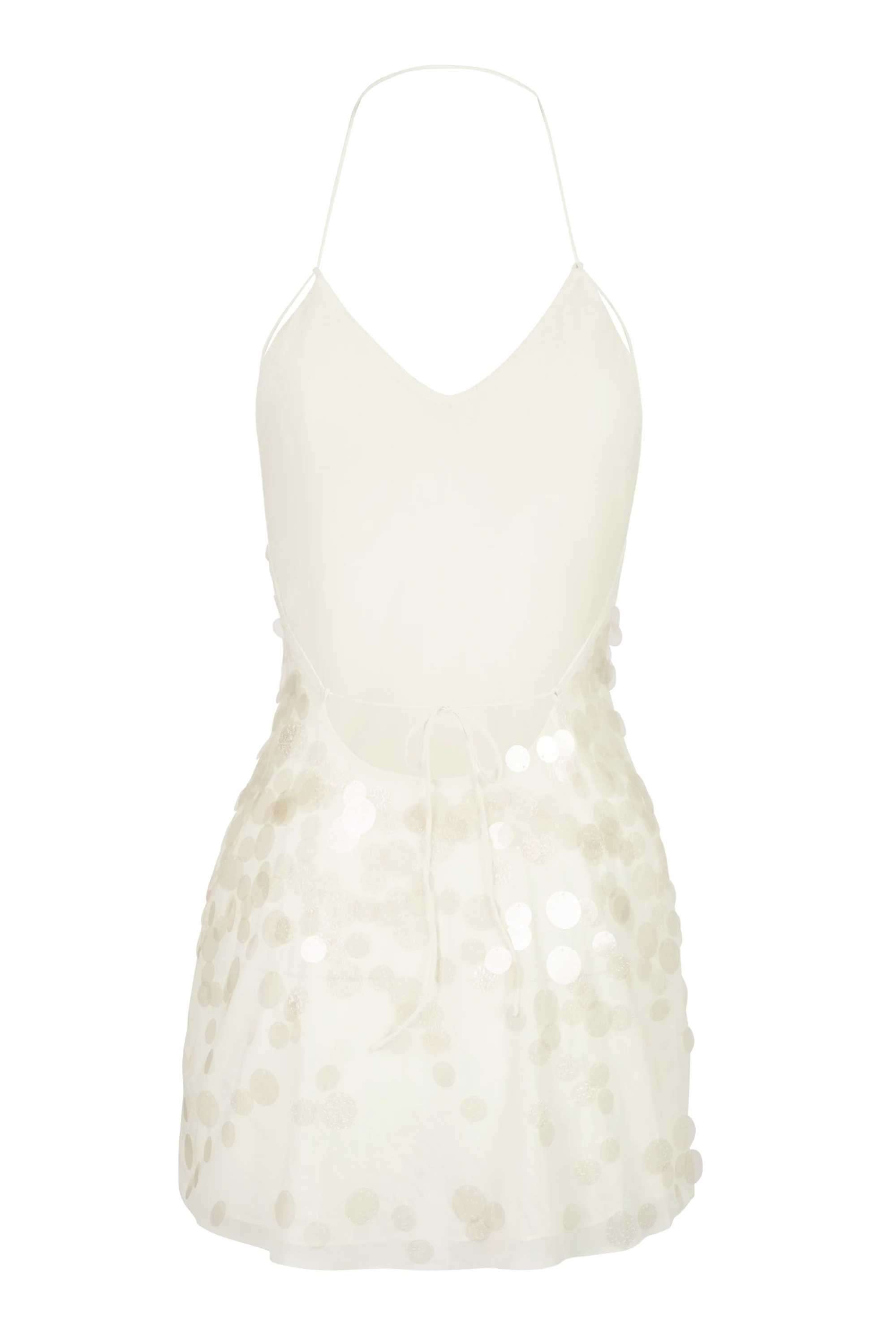 Embellished Mini Dress in Pearl