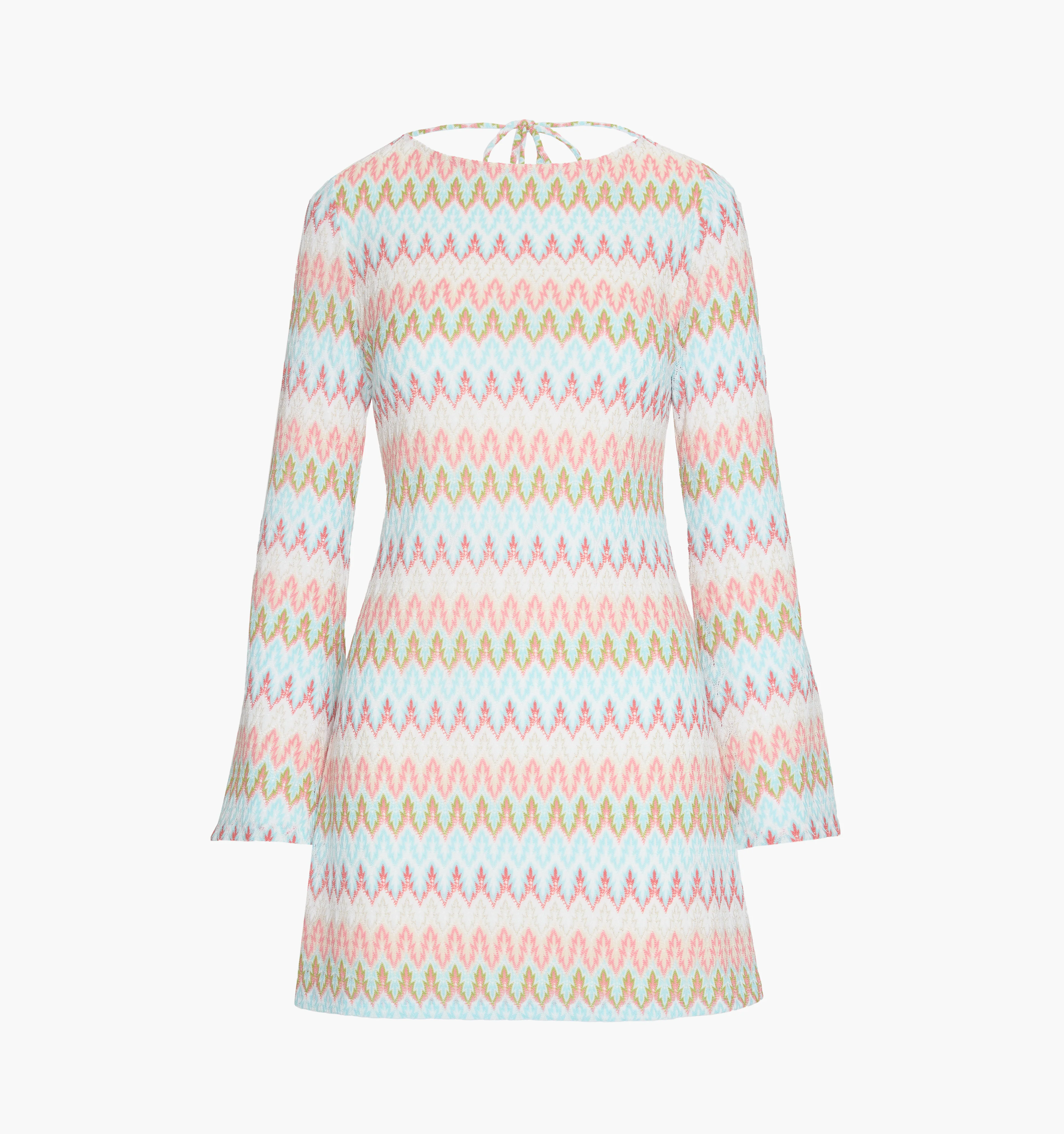 The Nathalie Dress - White Multi Smooth Shimmer Knit