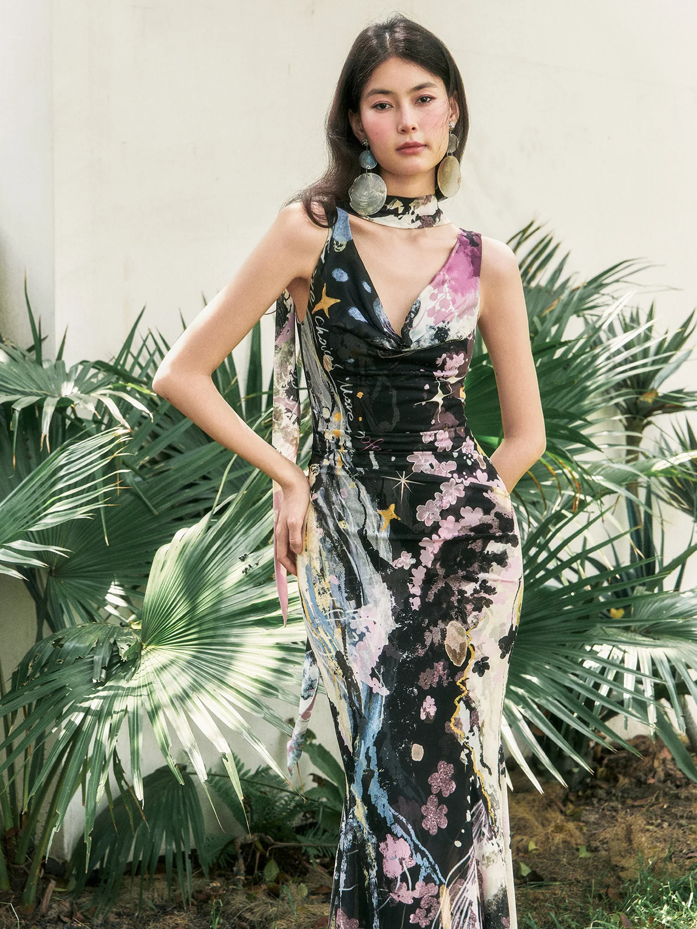 Hand-Painted Mesh Mermaid Dress