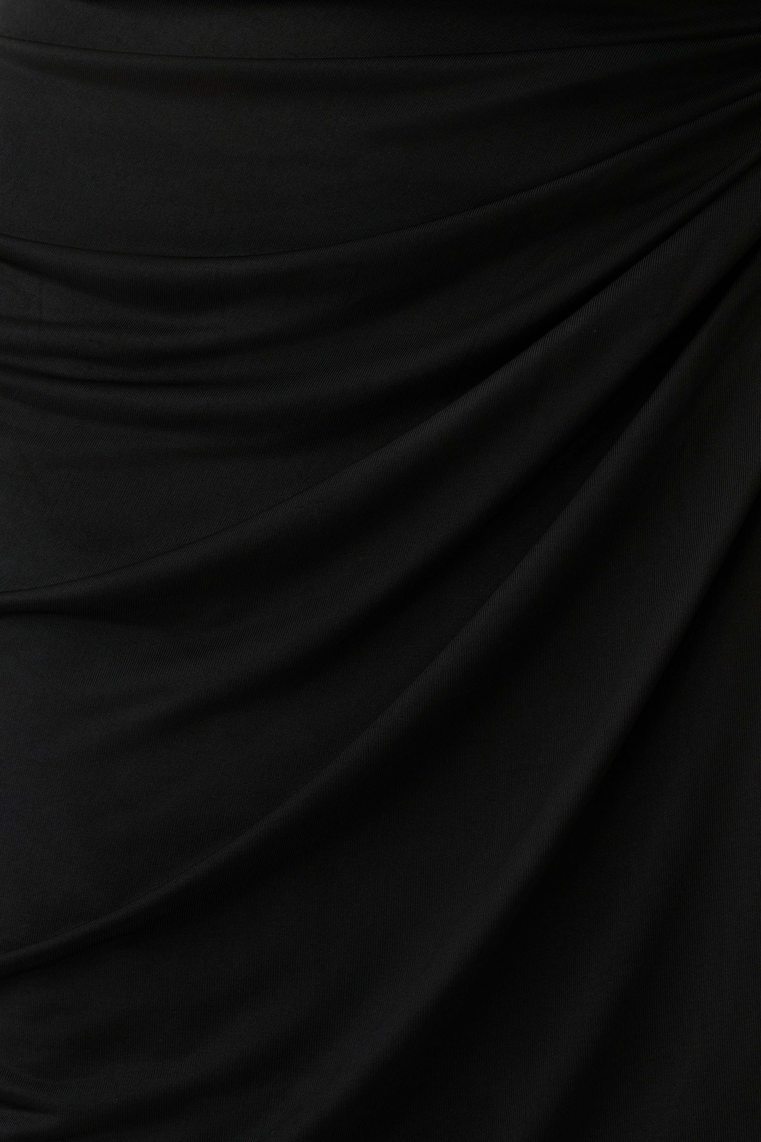Alyn-Off-Shoulder-Draped-Mini-Dress-Black