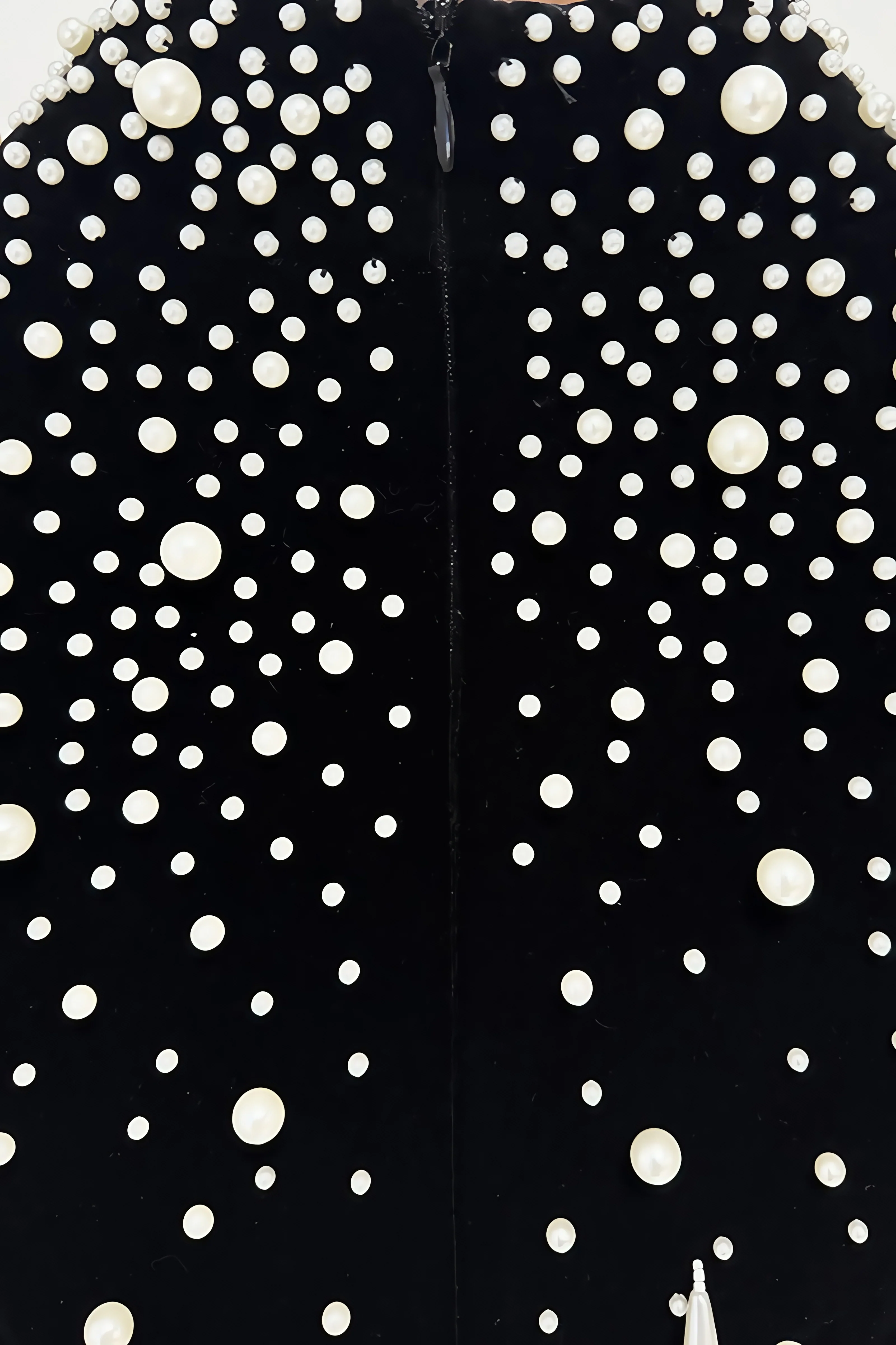 Junrty Black Pearl Beaded Maxi Dress