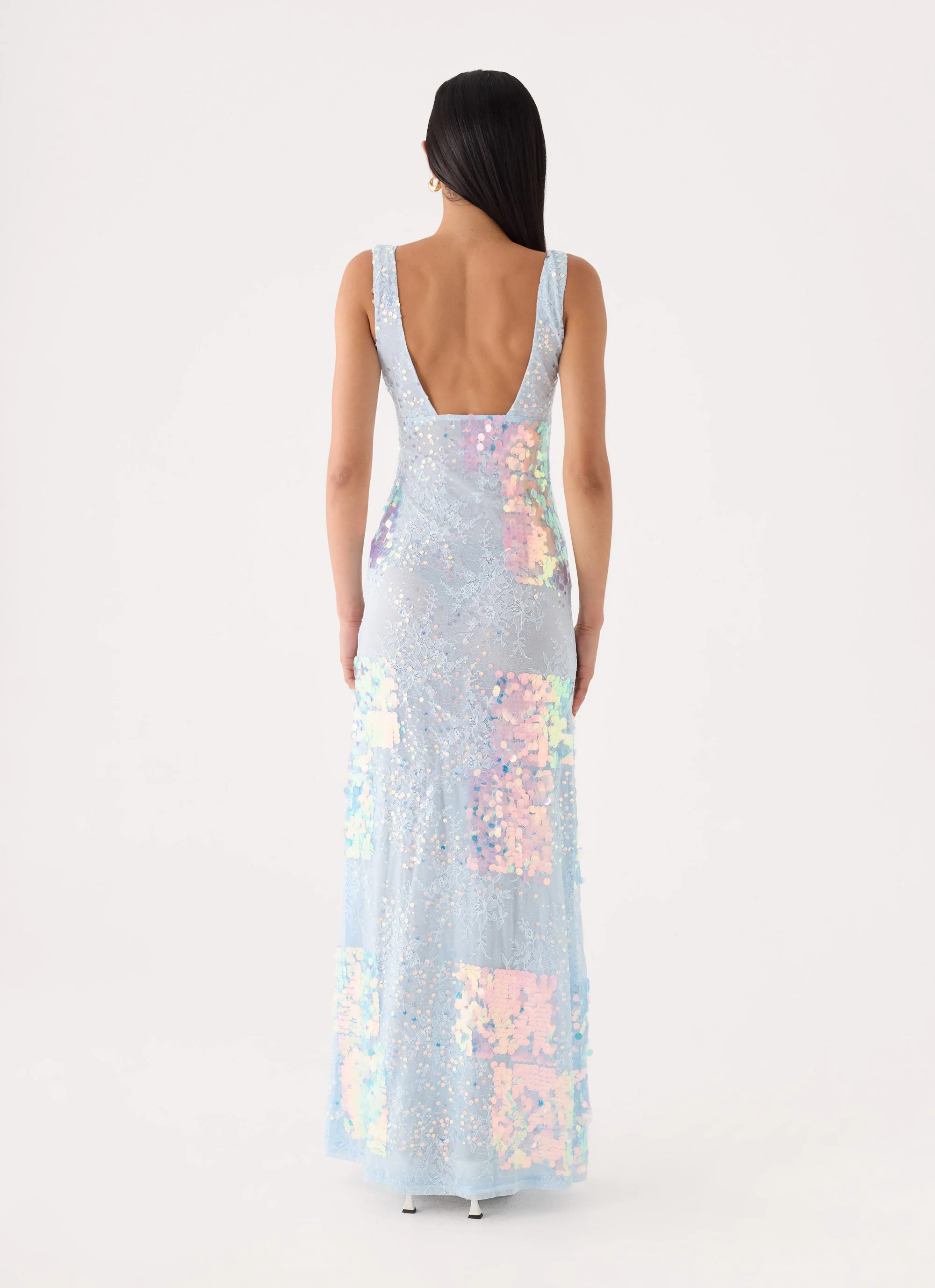 Erinah Sequin Maxi Dress - Blue