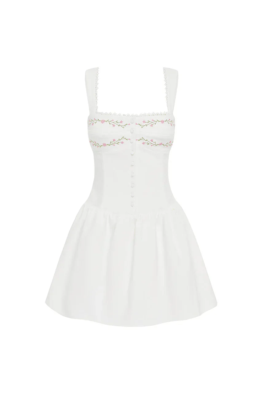 SARLEEN MINI DRESS - WHITE