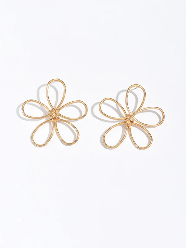 Flower Shape Geometric Earrings Accessories