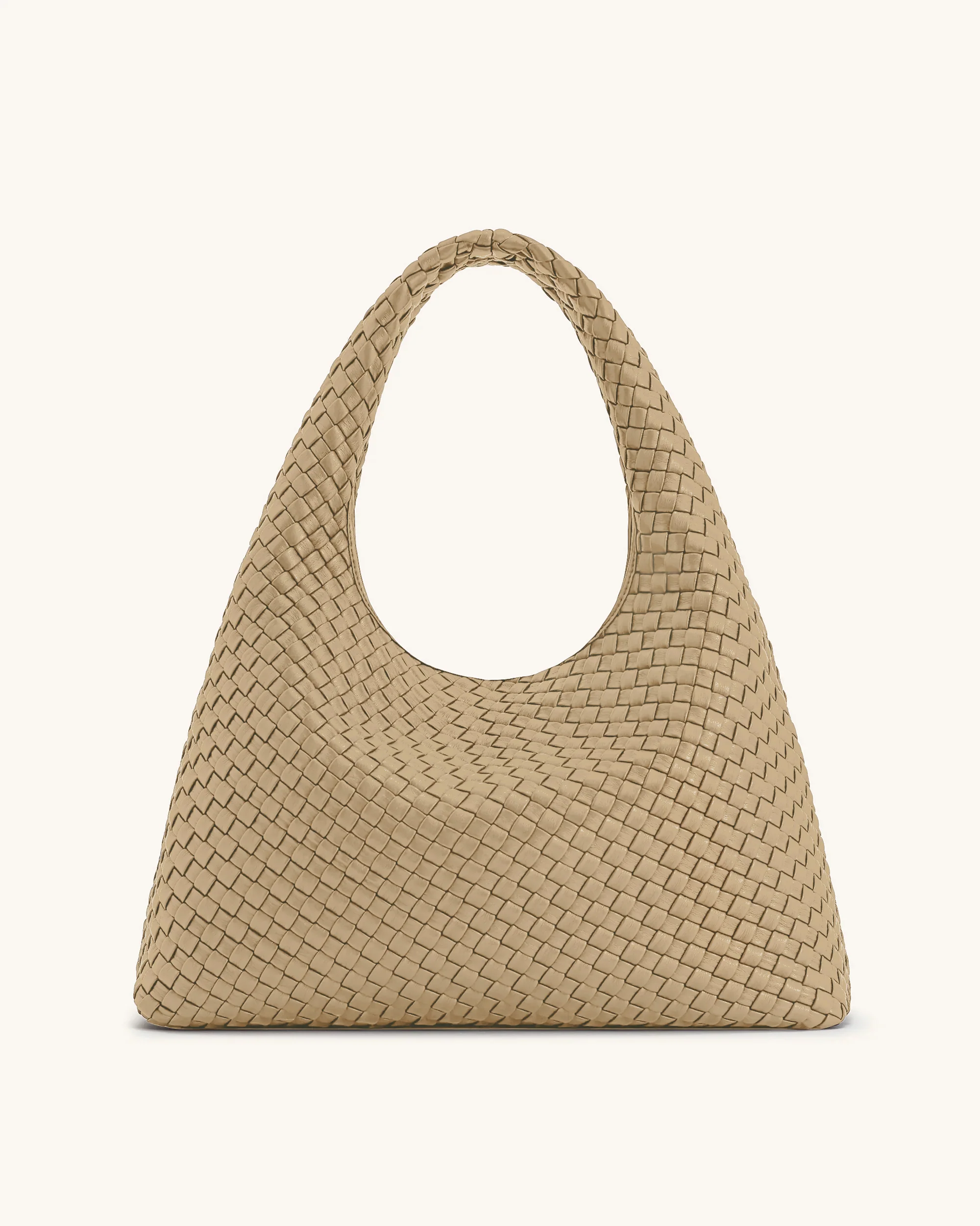 Laura Woven Shoulder Bag - Beige