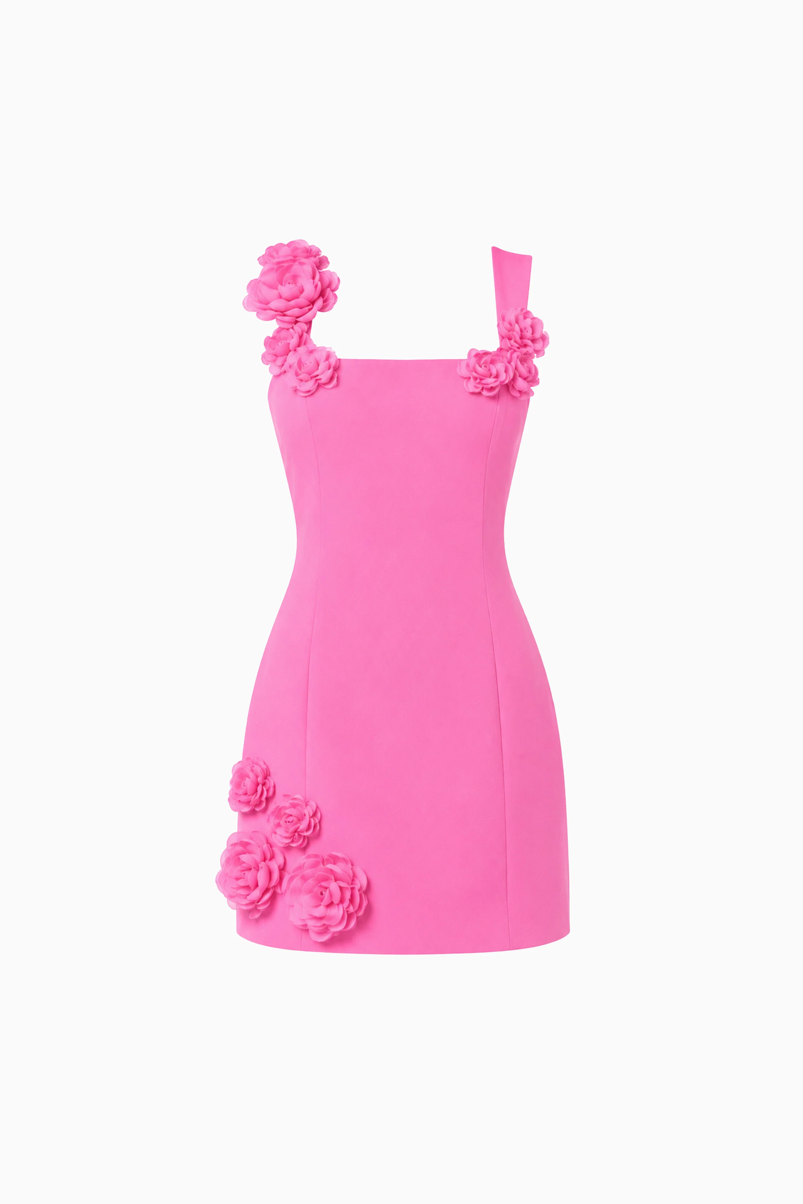 Trompe 3D Floral Mini Dress in Pink