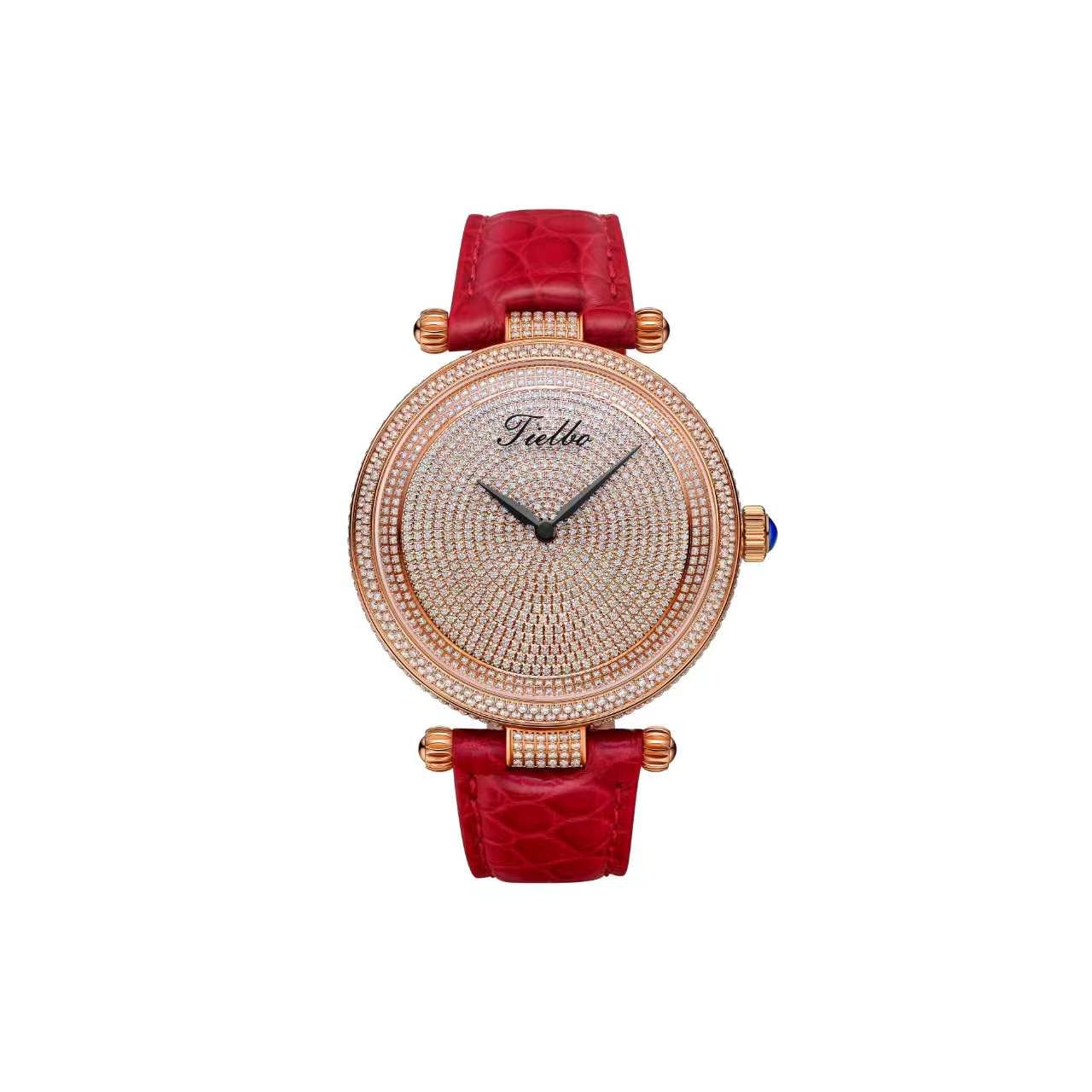 T128L Starlight Iced-Out Watch – Quartz, 42mm, Full Crystal
