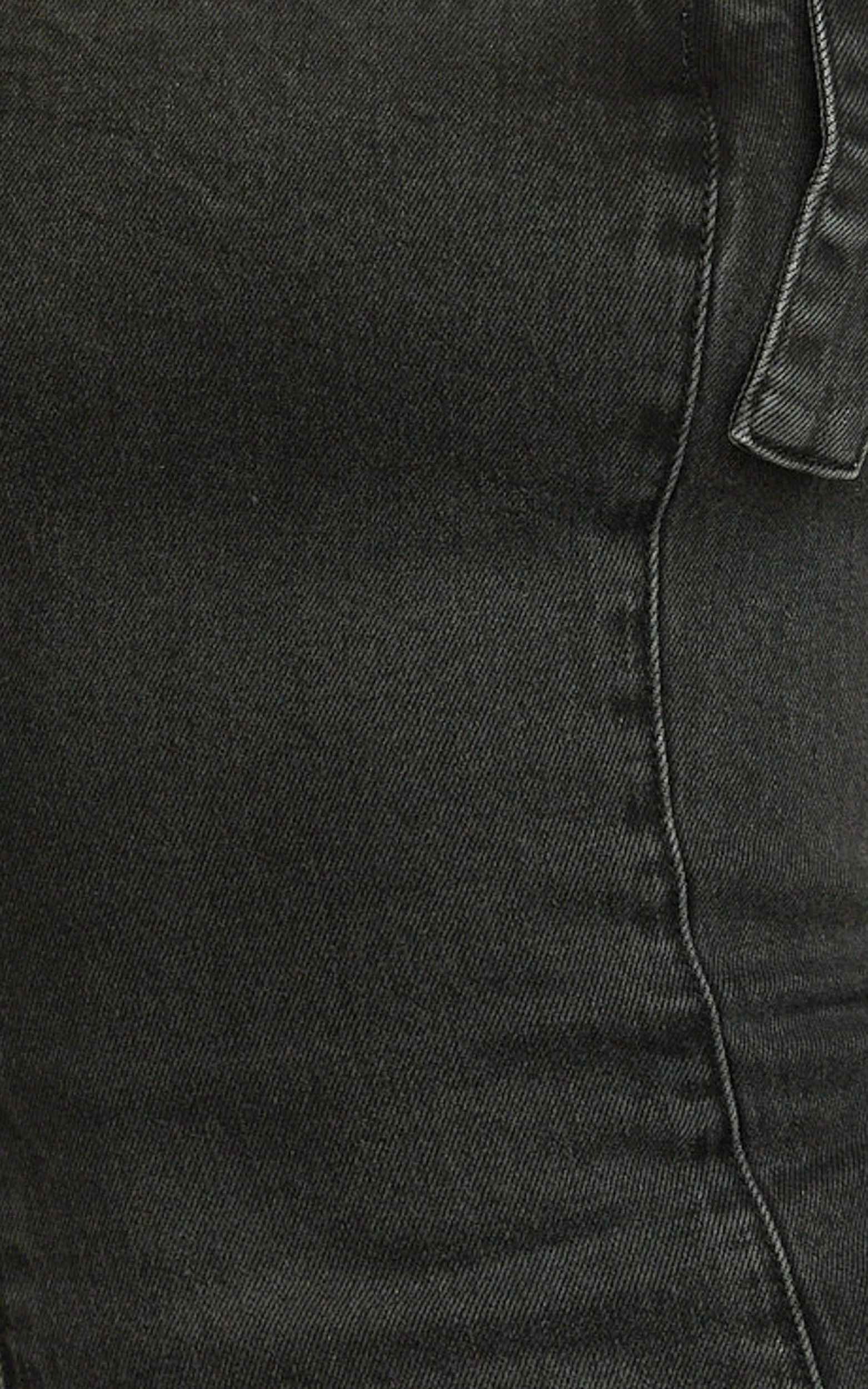 Nicky Top - Denim Hardware Buckle Halter Neck Top in Washed Black