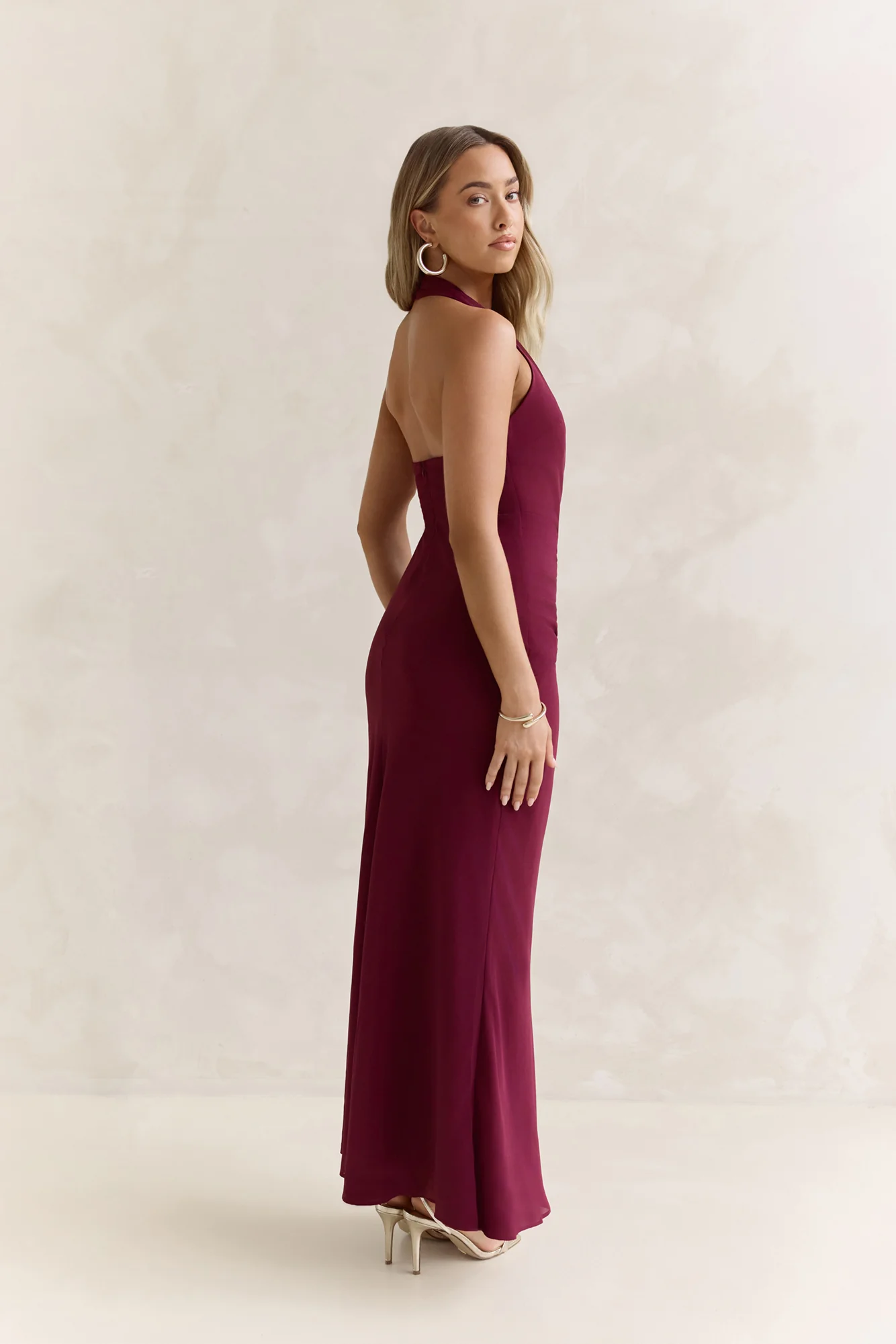 Run To You Halter Maxi Dress Plum - luluinthesky