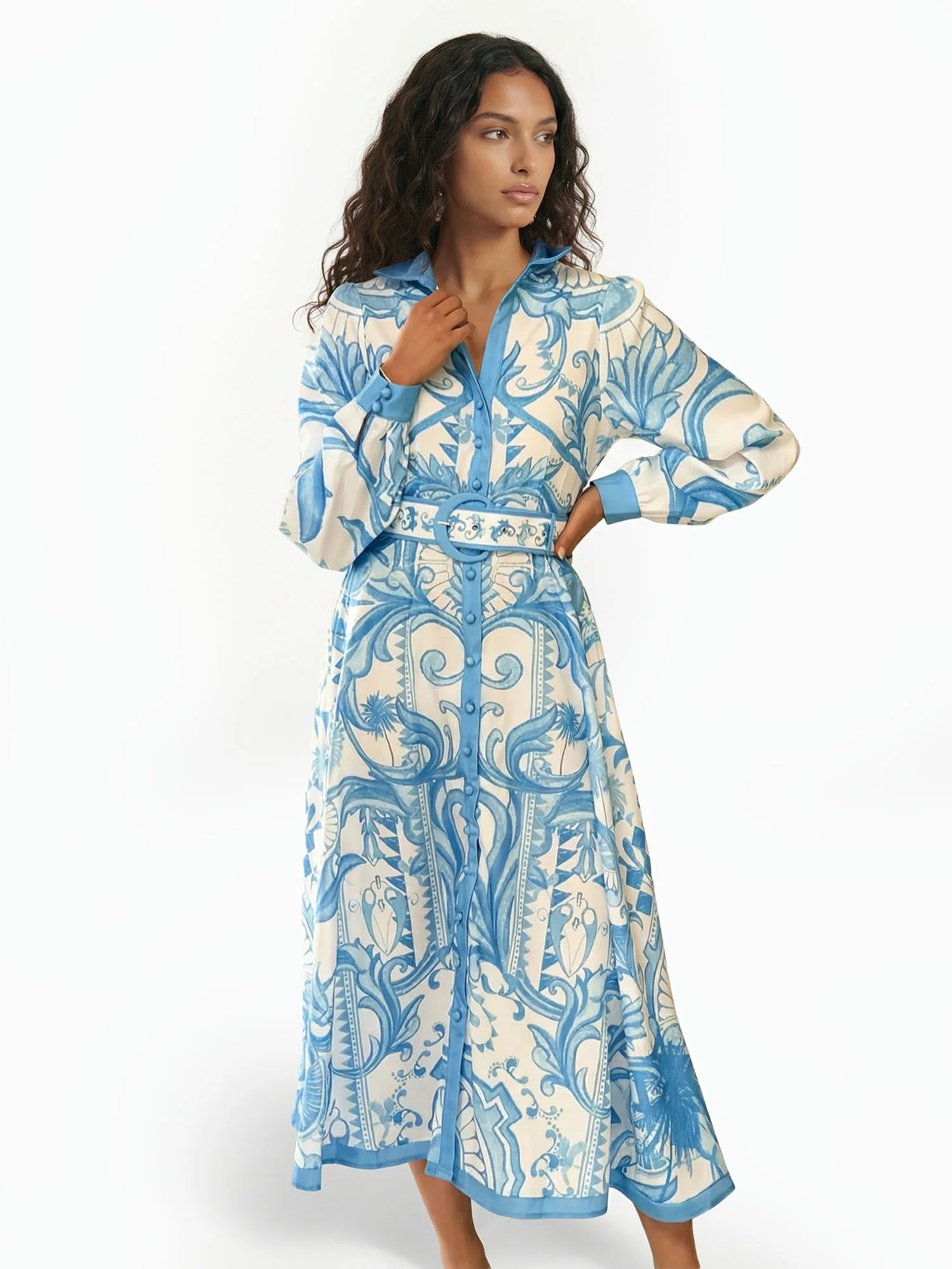 Baroque Petal Midi Dress