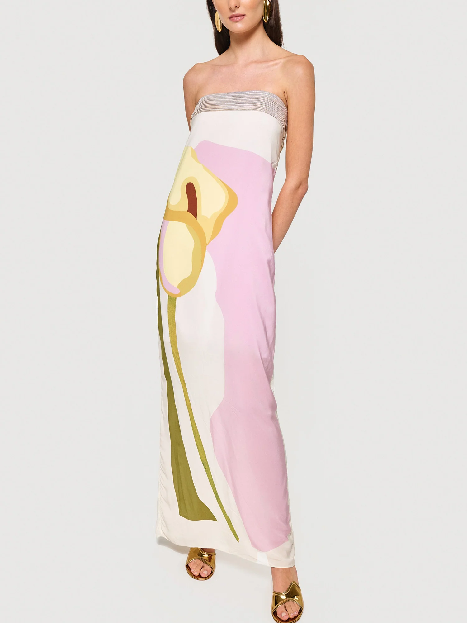 Watercolor-Inspired Long Sleeve Maxi Dress