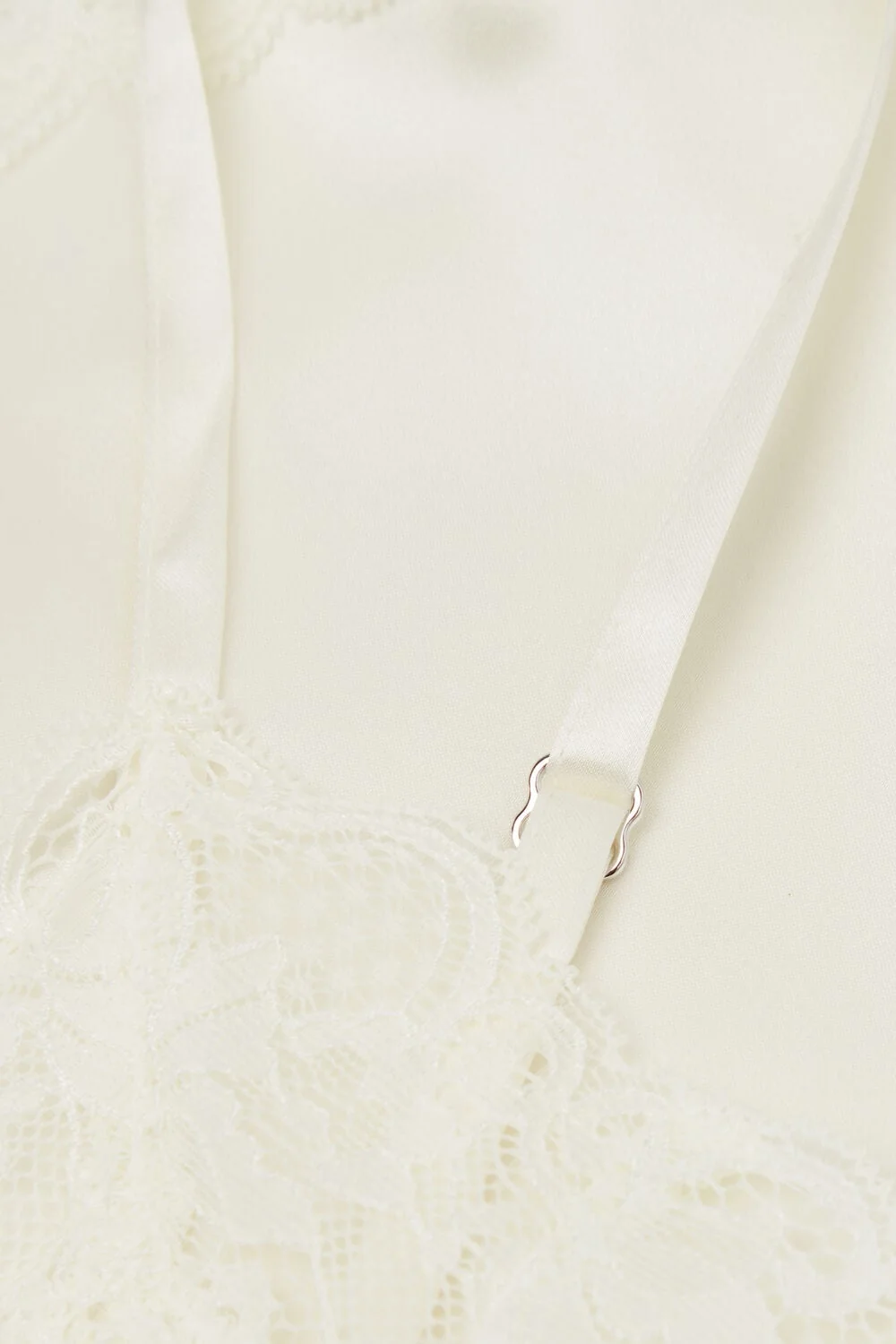 Silk Slip with Lace Insert Detail - Ivory