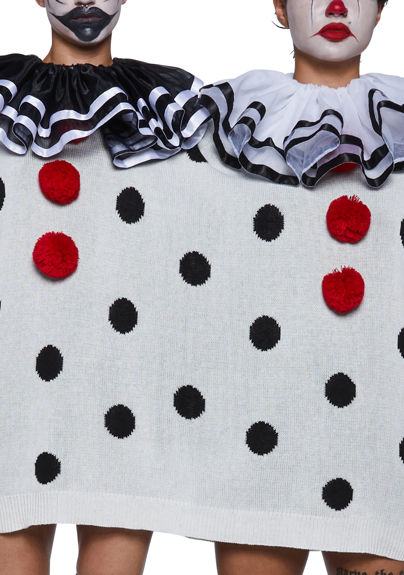 Clown Trouble Knit Sweater Set - Black/White