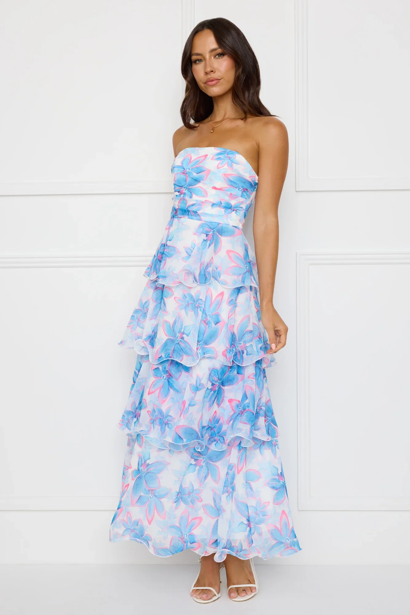 Chicago Chic Strapless Maxi Dress Blue - luluinthesky