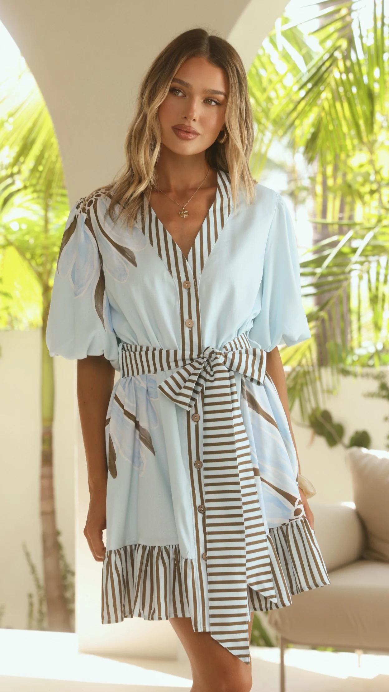 Malina Mini Dress - Ocean Breeze