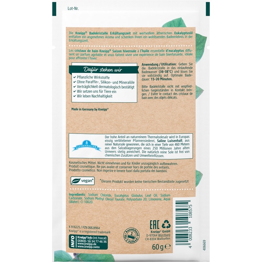 Kneipp Bath crystals Kosmetyk do kąpieli Przeziębienie