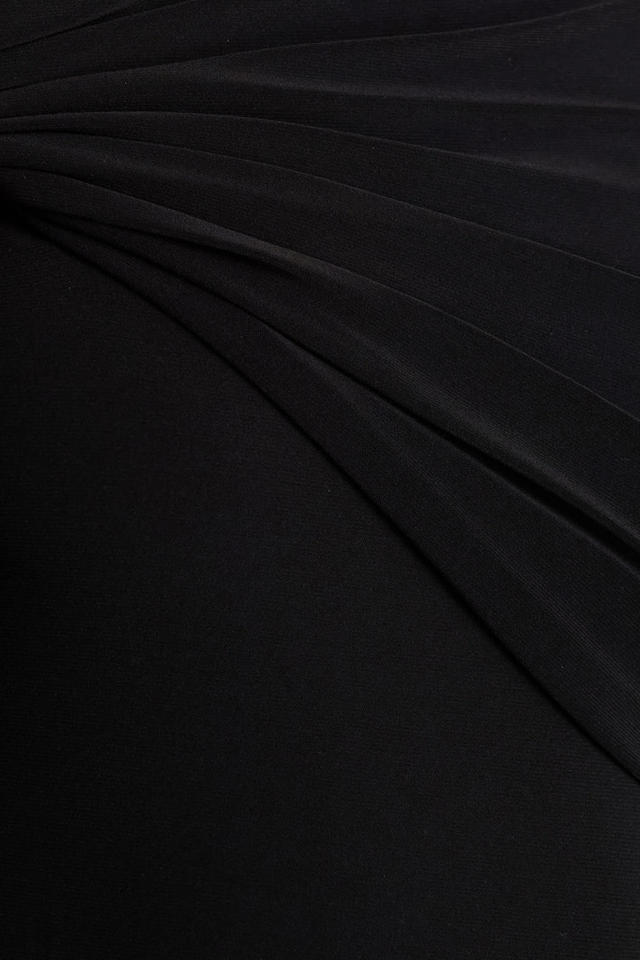 Alexia | Black Asymmetric-Neck Maxi Dress With Gold-Details