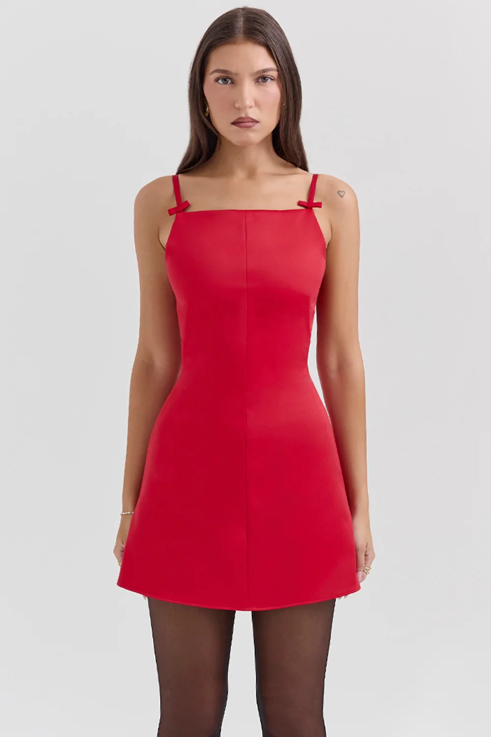 Scarlet Square Neck A-Line Mini Dress