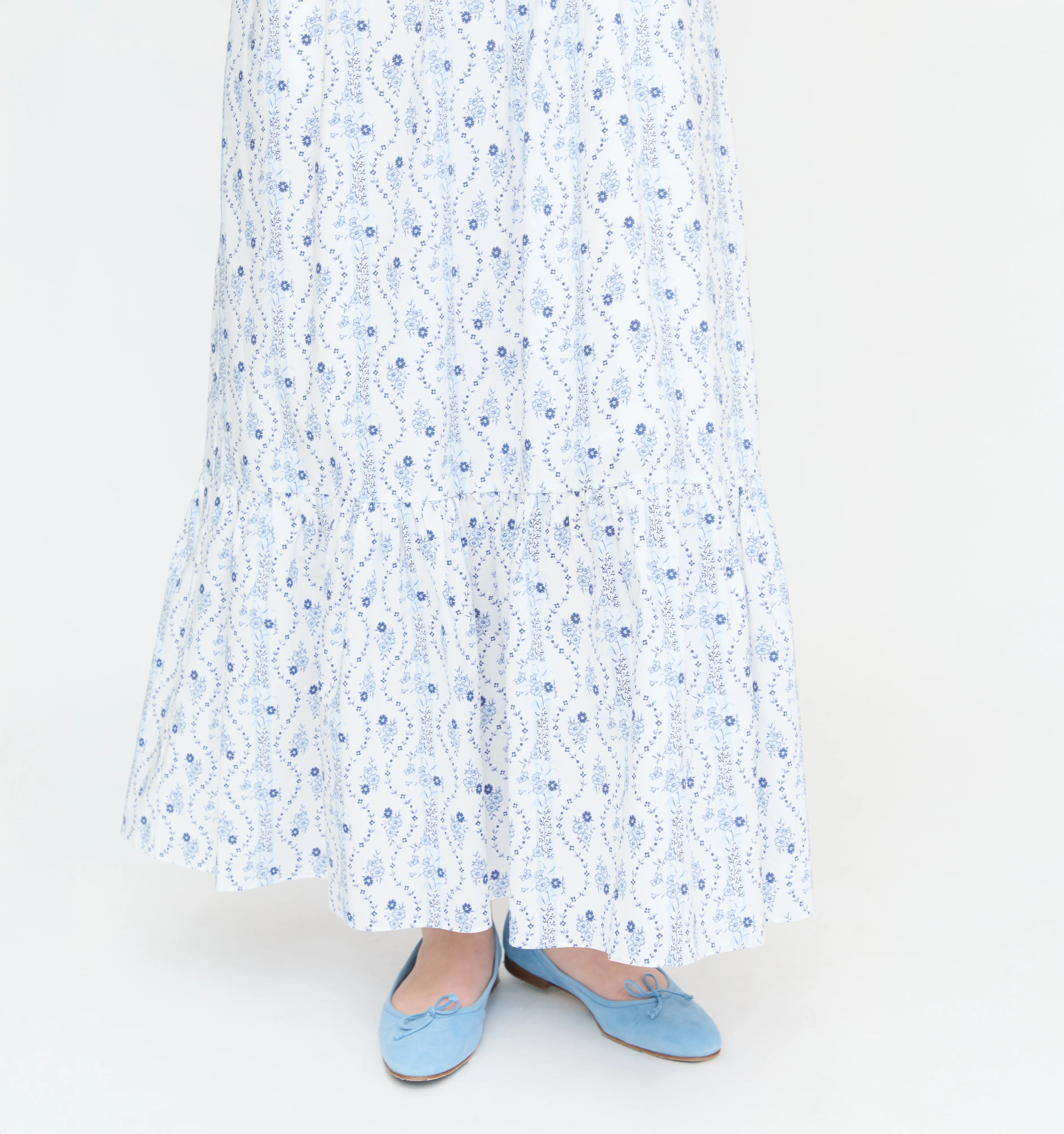The Anjuli Nap Dress - Blue Vine Stripe