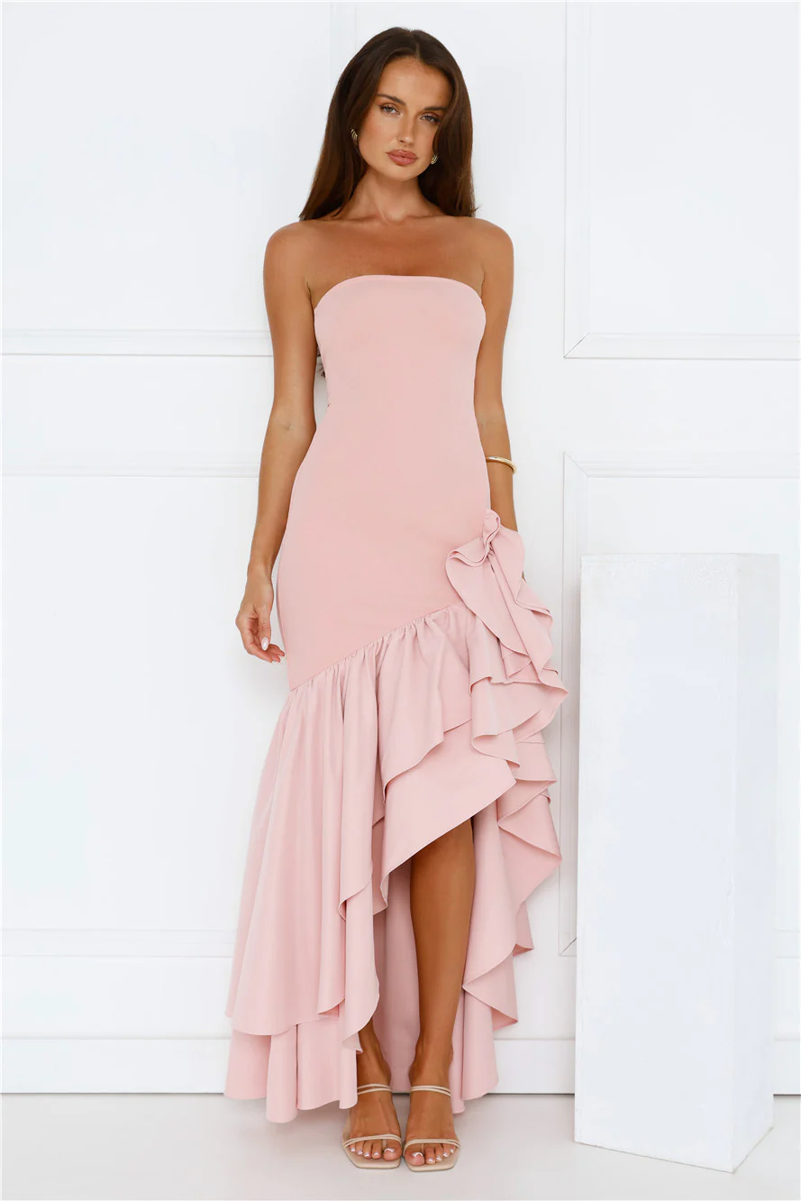Extravagant Events Strapless Maxi Dress Pink