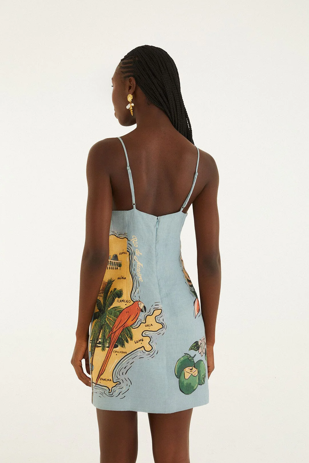 Blue Beaches Path Ballon Mini Dress