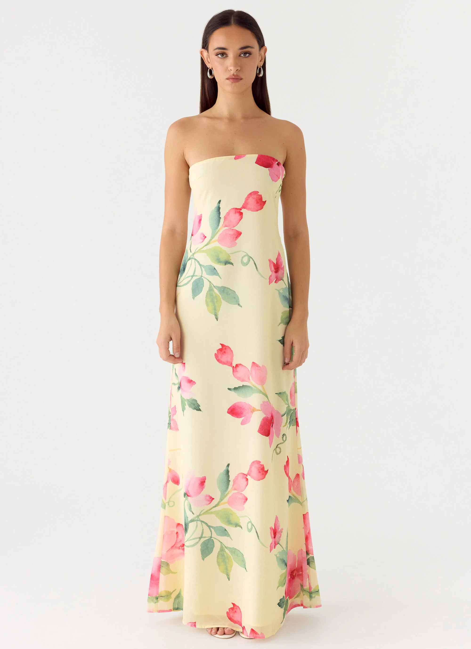 Bronte Strapless Maxi Dress - Lemon Soleil