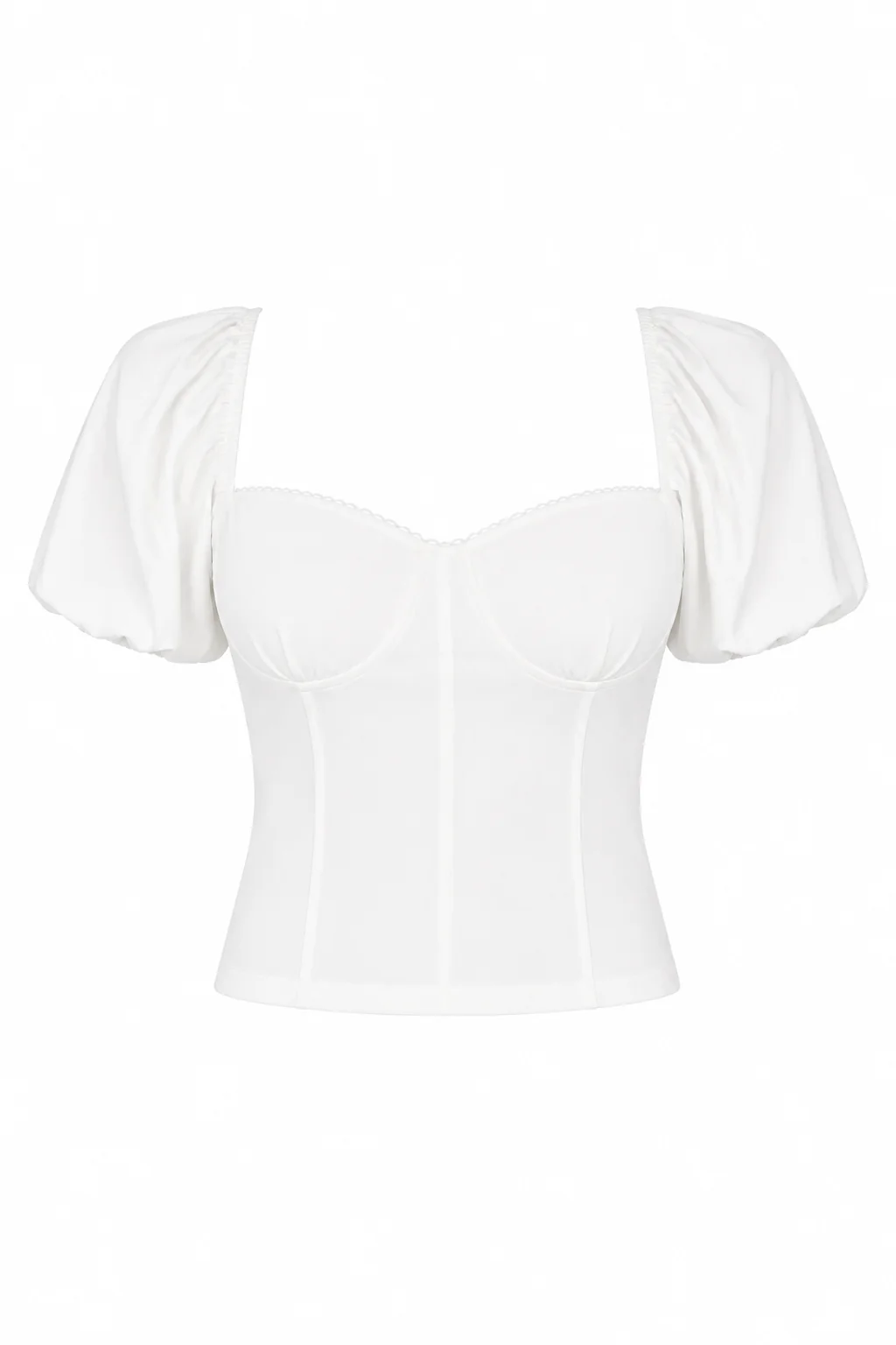 Jersey Knit Puff-Sleeve Top