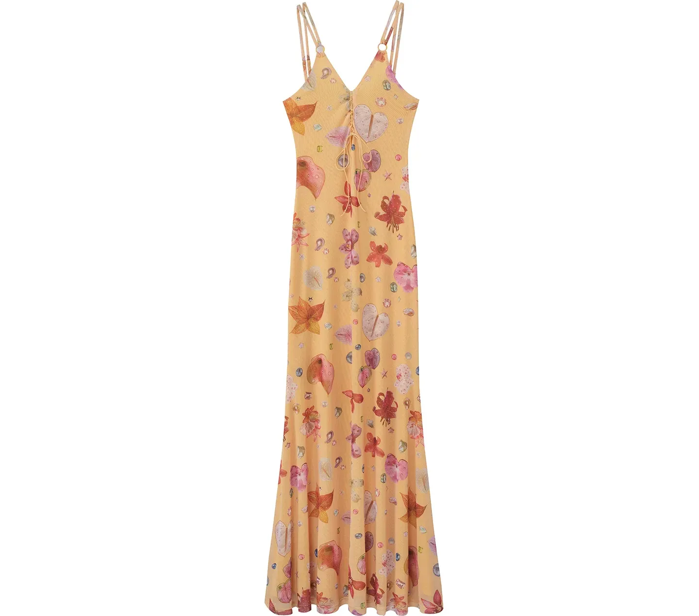 Lace-Up Mesh Mermaid Dress
