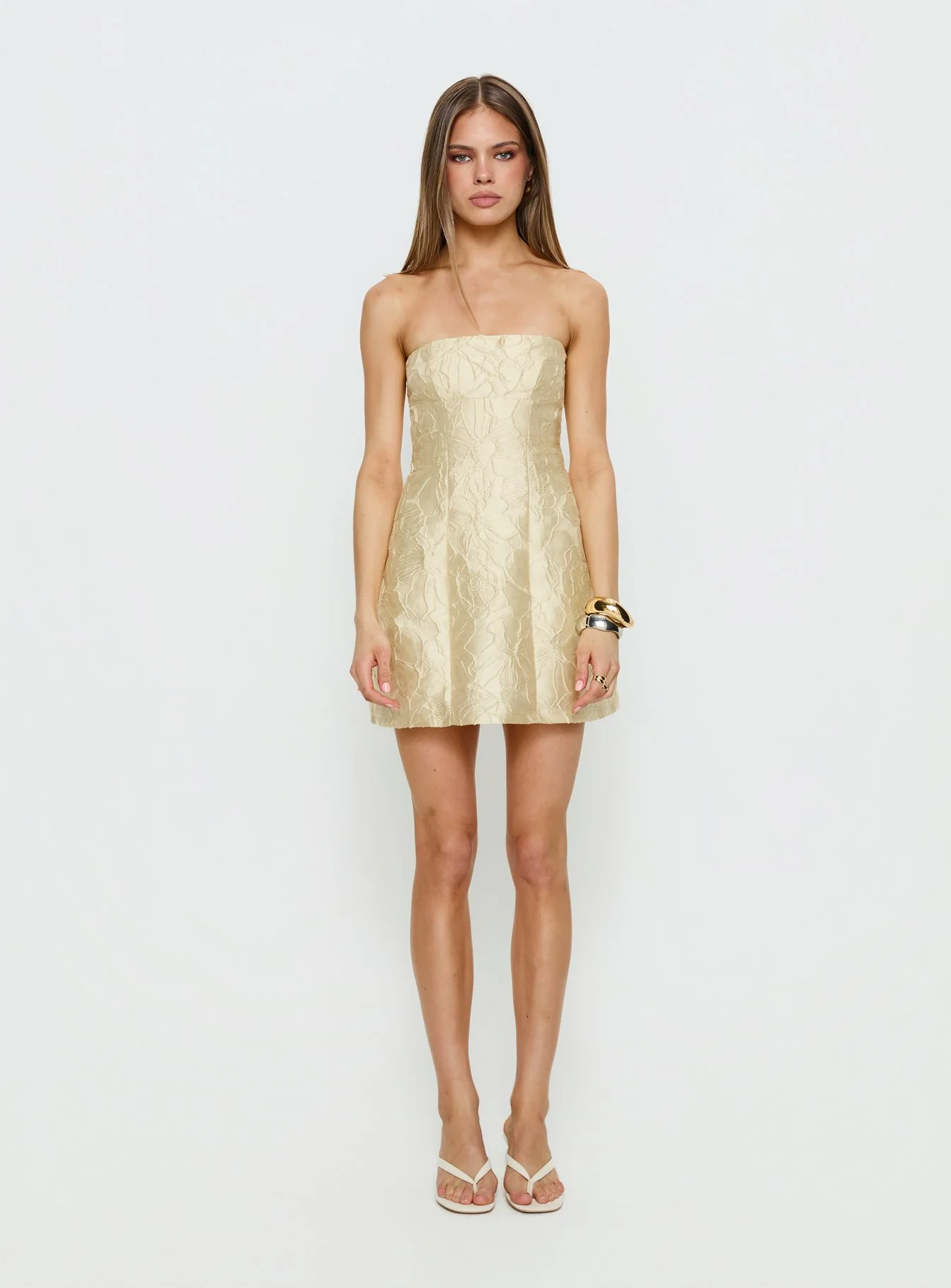 Cross Your Heart Strapless Mini Dress Lemon - luluinthesky