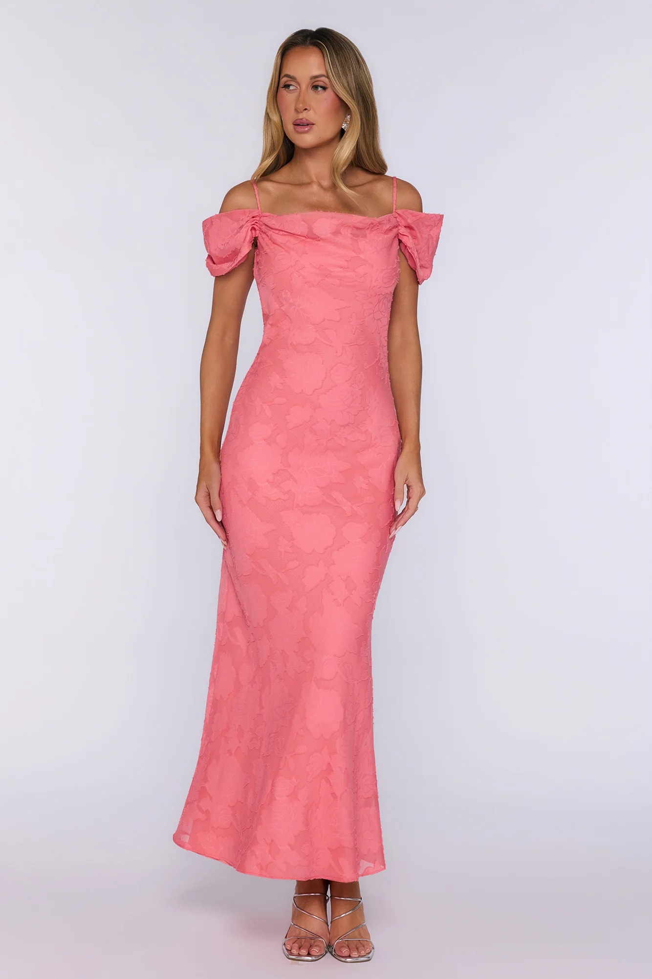 Effortlessly Her Moment Maxi Dress Coral