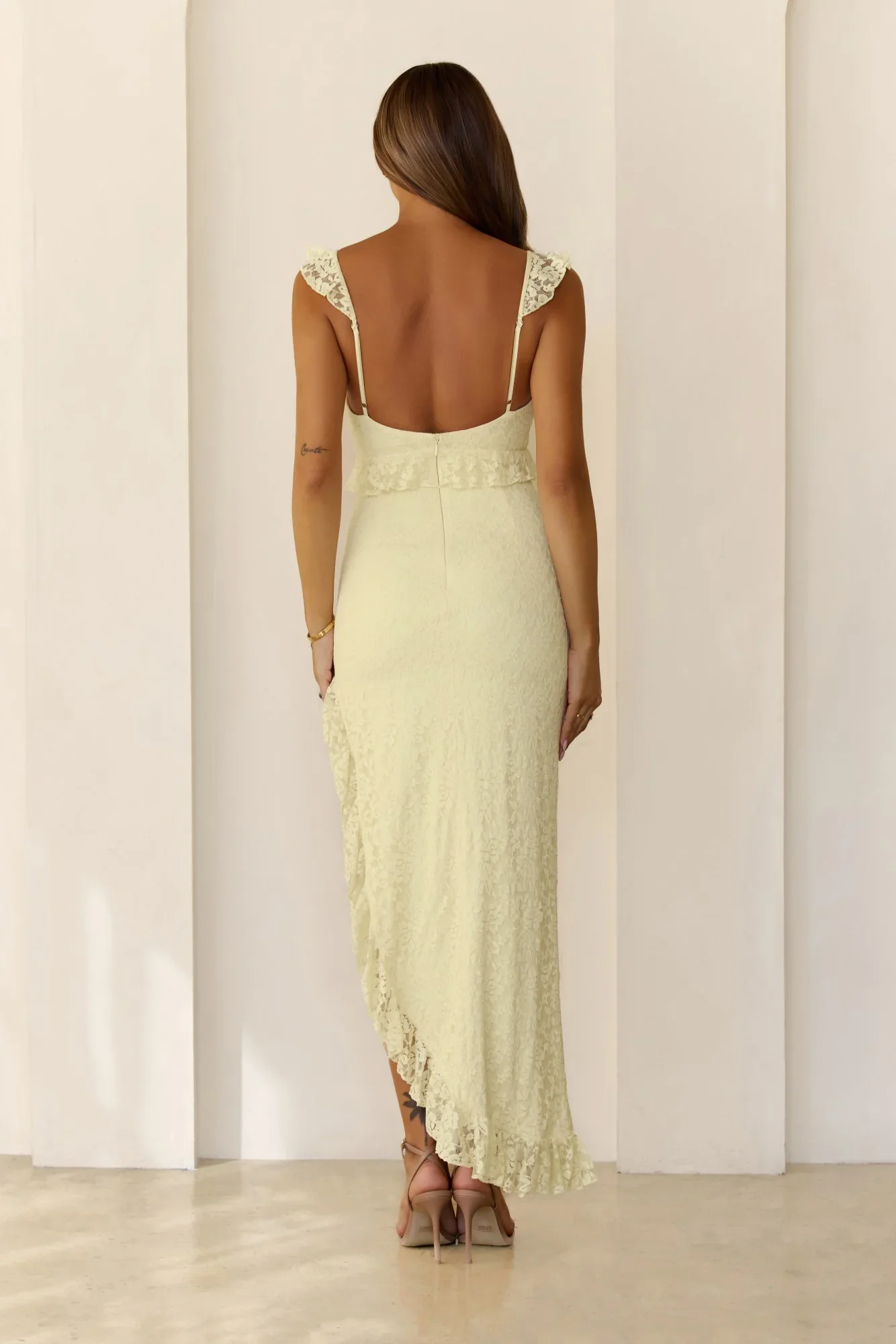 Enchanted By You Lace Midi Dress Yellow - luluinthesky