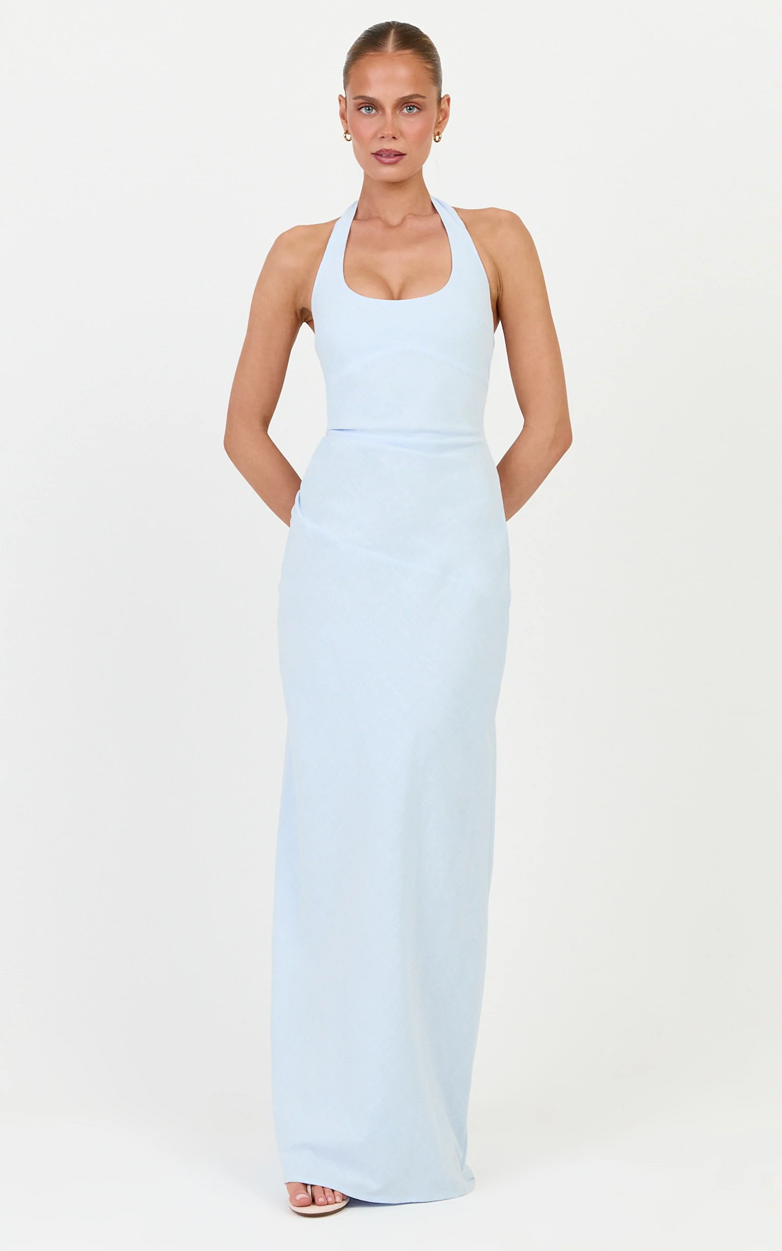 Breeze Maxi Dress - Halter Neck Maxi Dress in Pale Blue