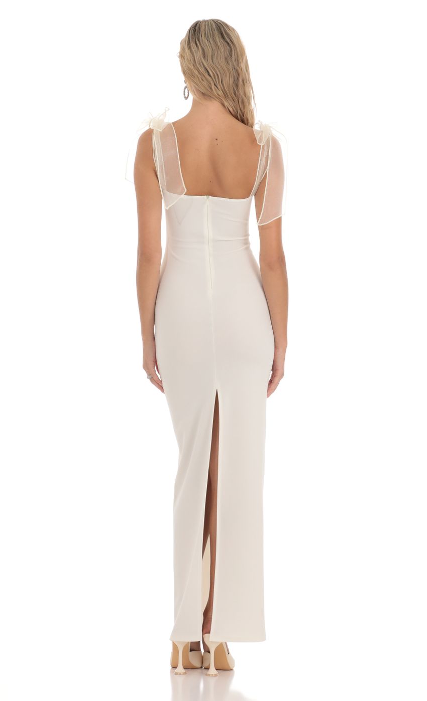 Shoulder Ties Maxi Dress in White