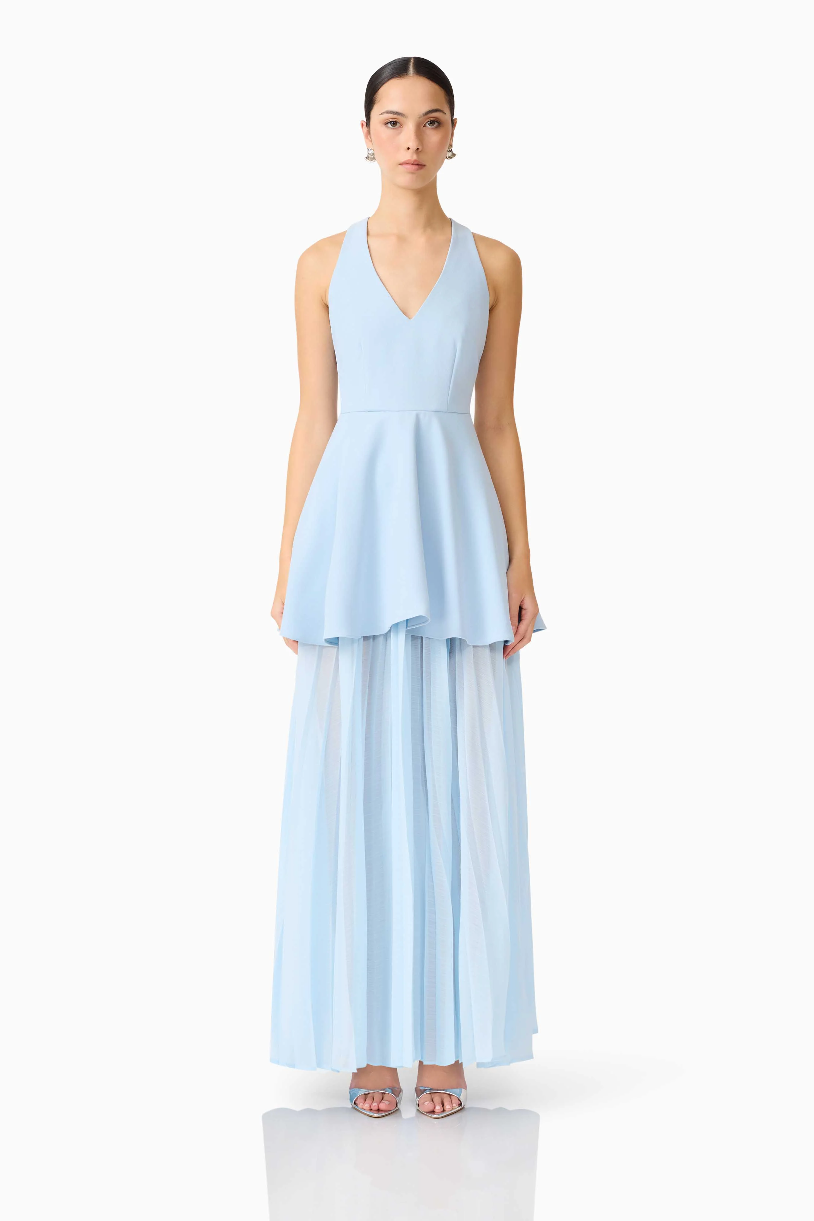 Anaya V Neck Maxi Dress in Blue