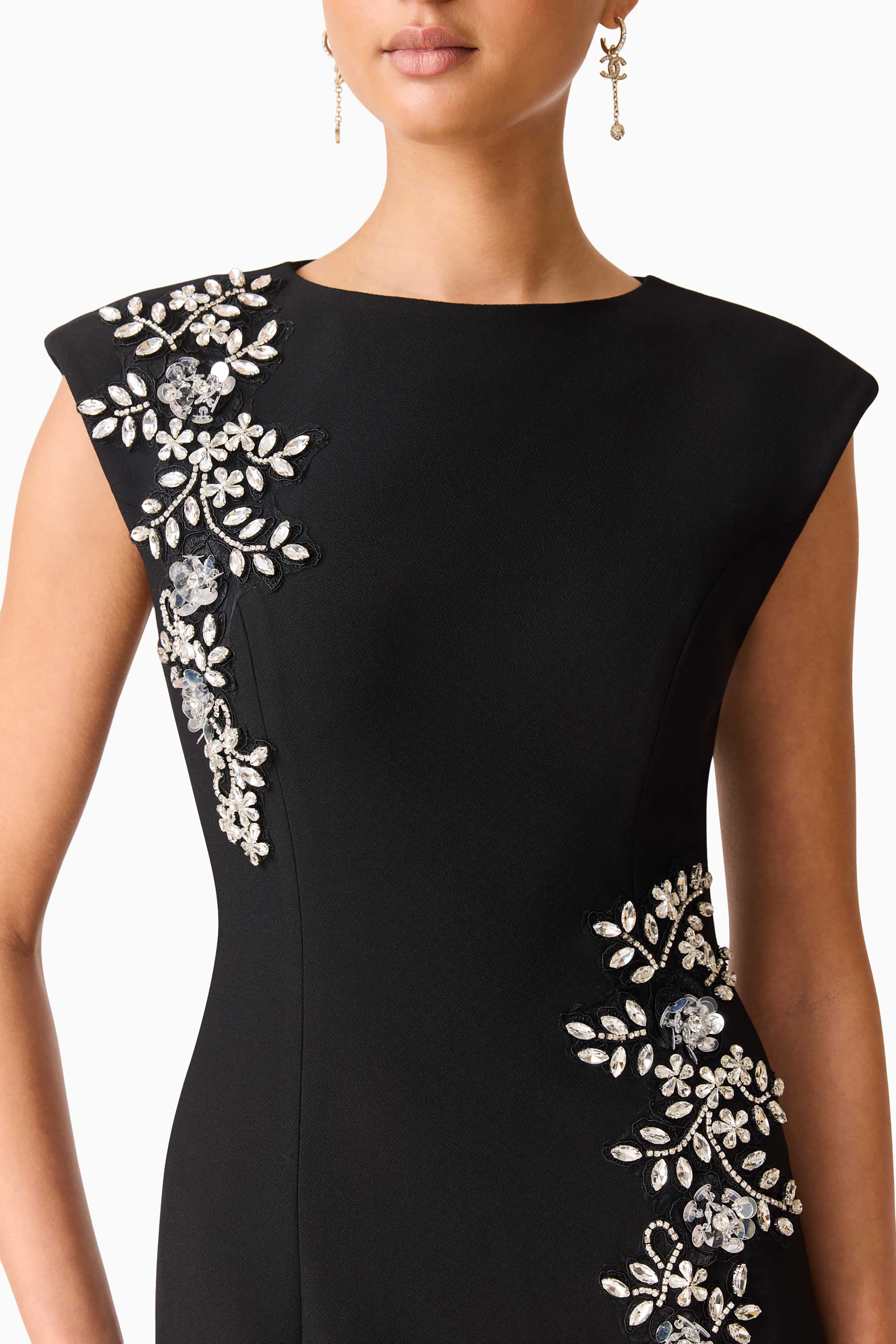Veda Embellished Gown in Black