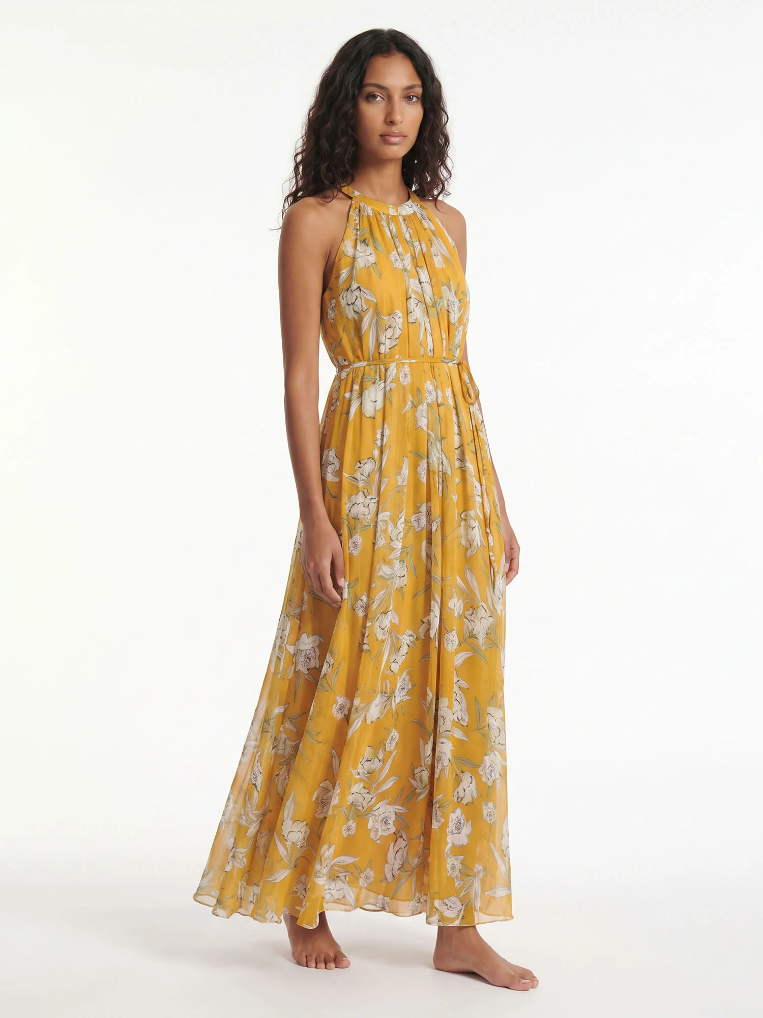 Golden Bloom Maxi Dress