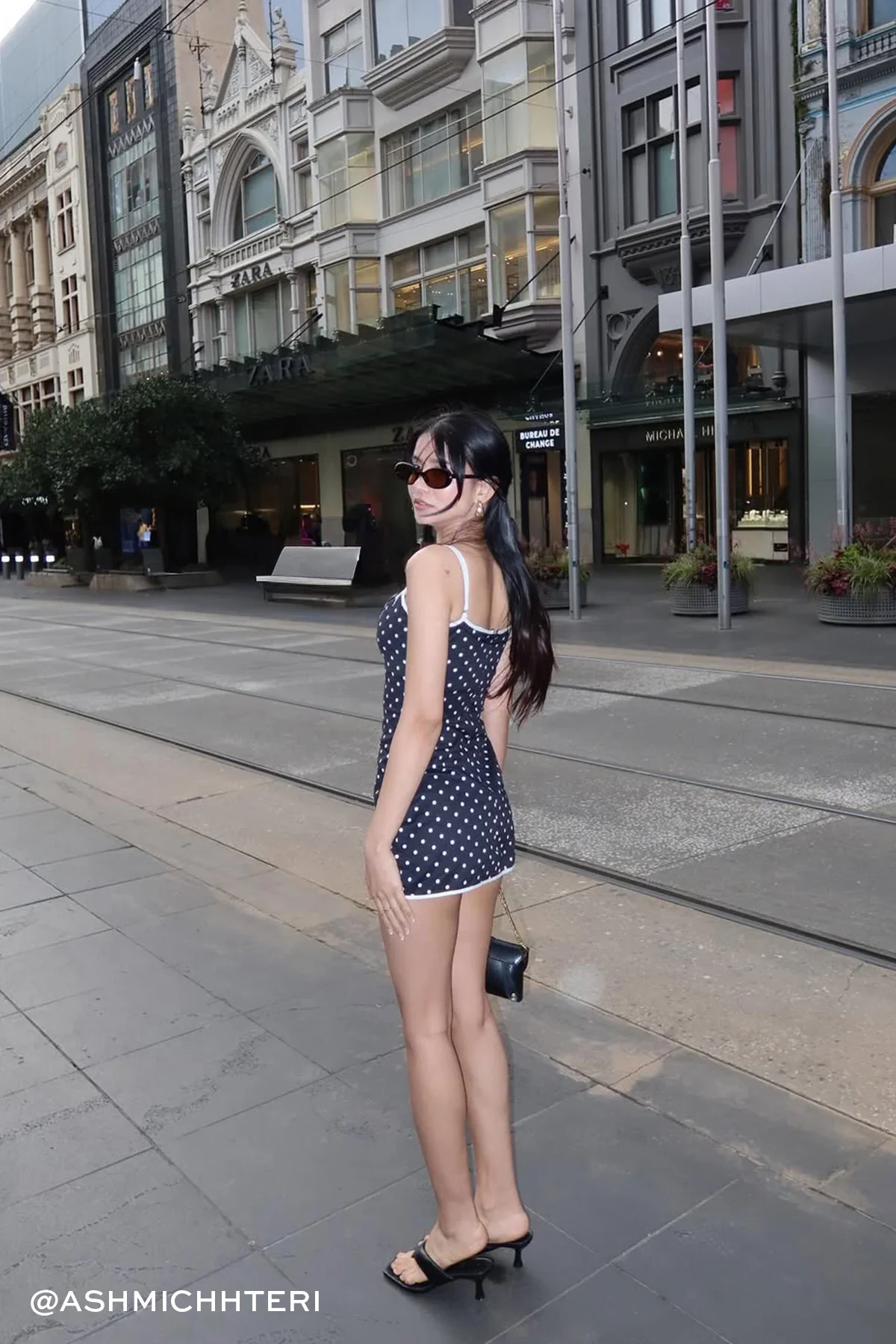 Lioness Voyage Mini Dress Noir Polka