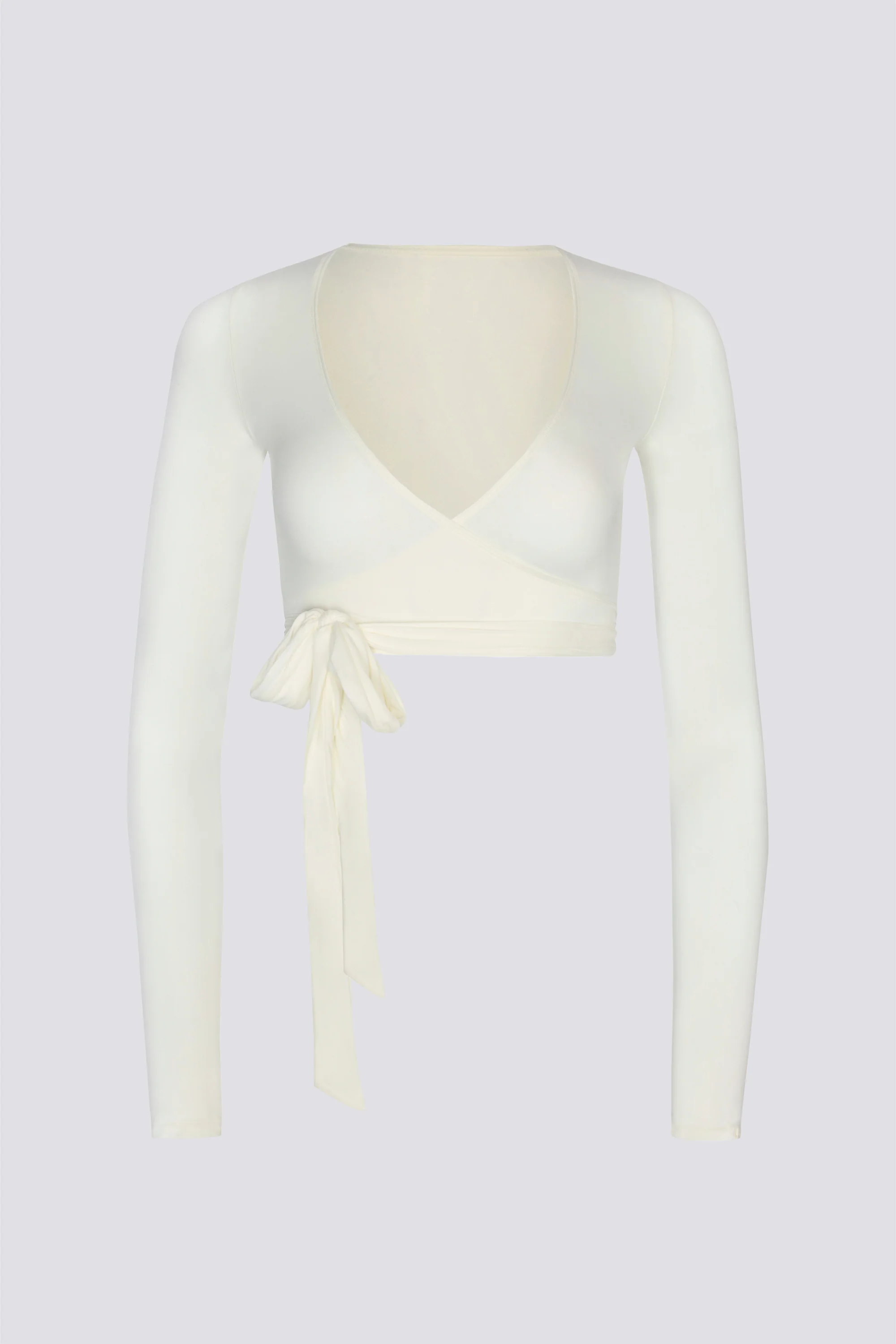 Soft Jersey Wrap Crop Top in White